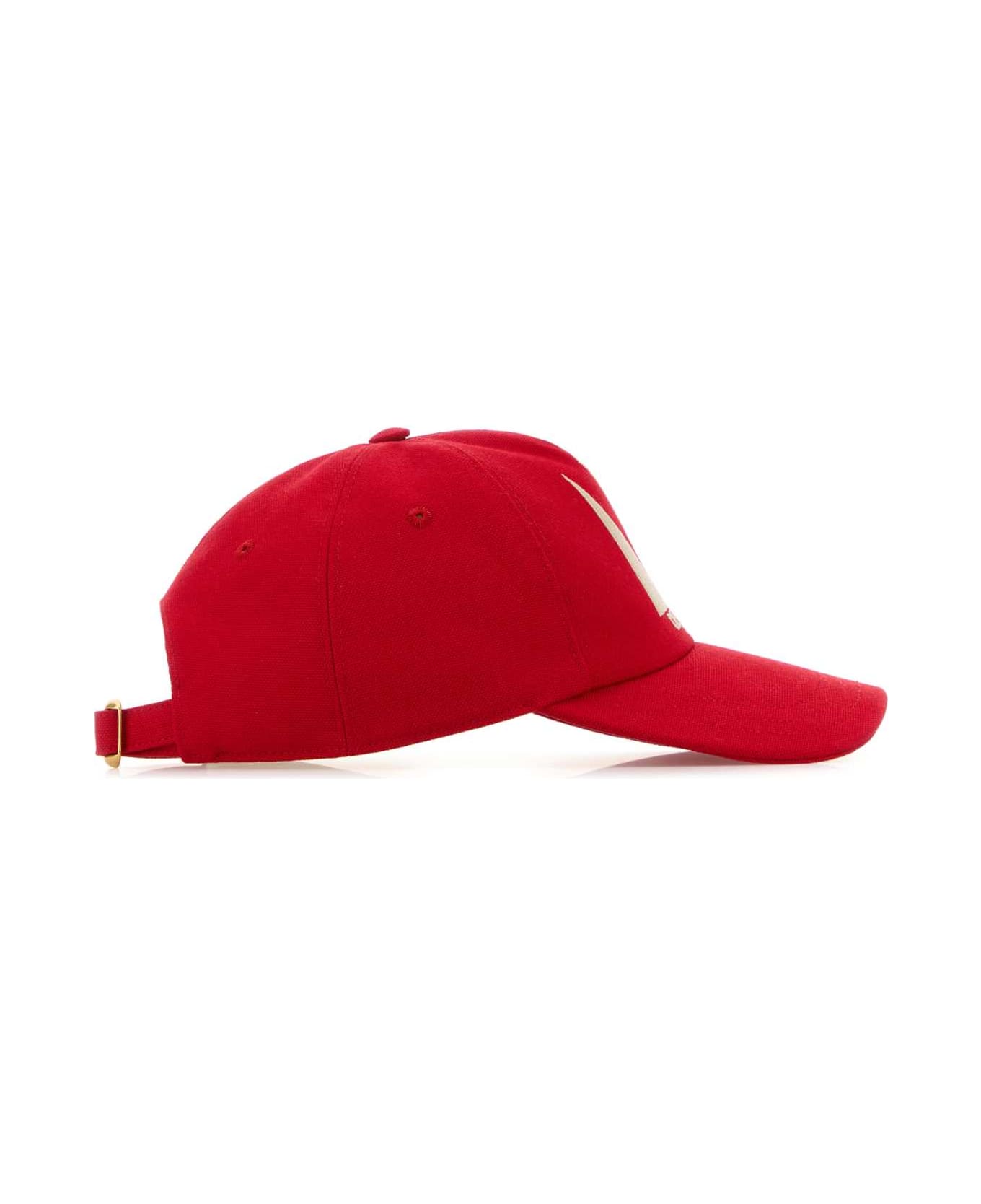 Valentino Garavani Red Cotton Baseball Cap - ROSSOBURRO