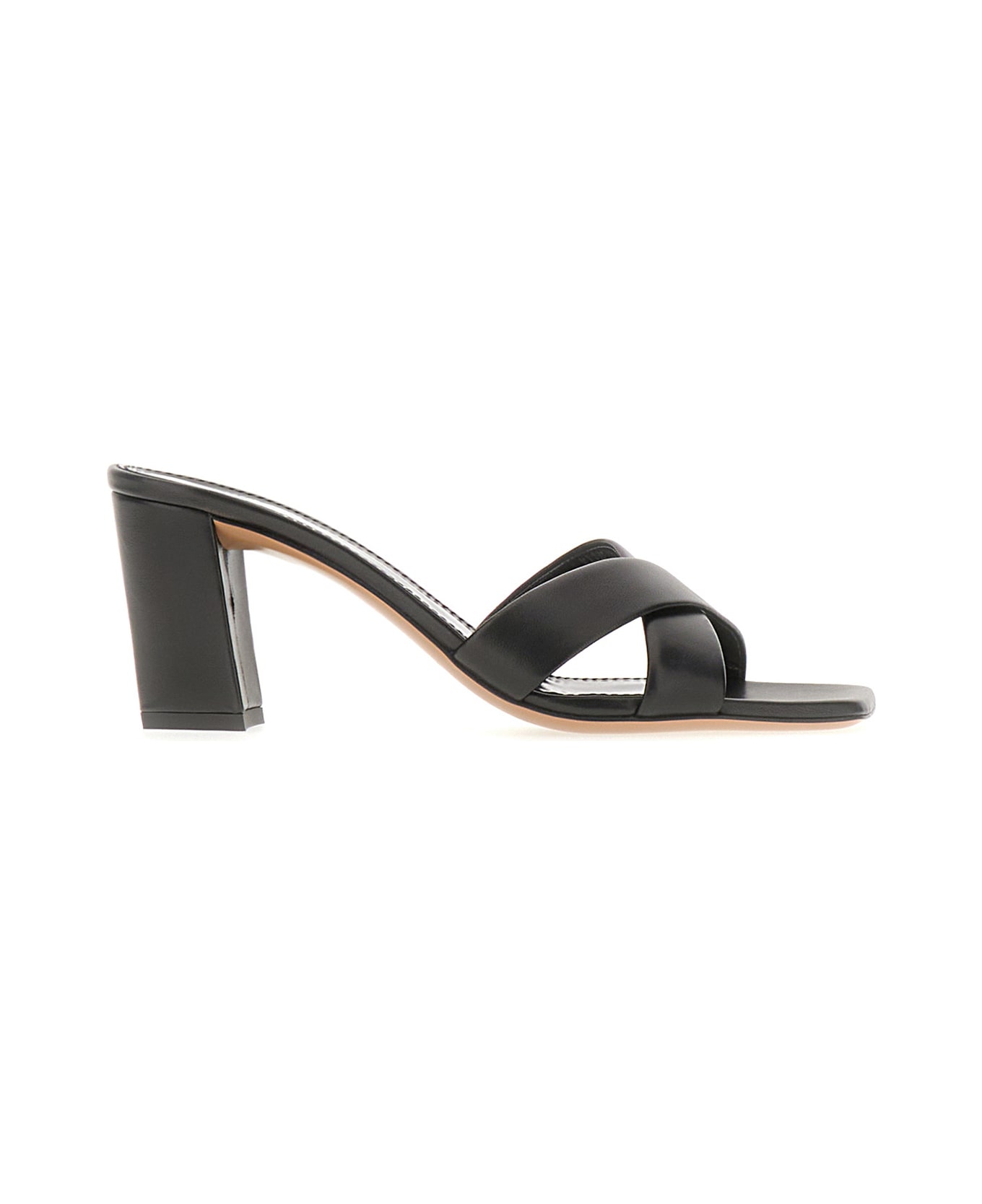 Paris Texas Black Leather Dafne Mules - BLACK