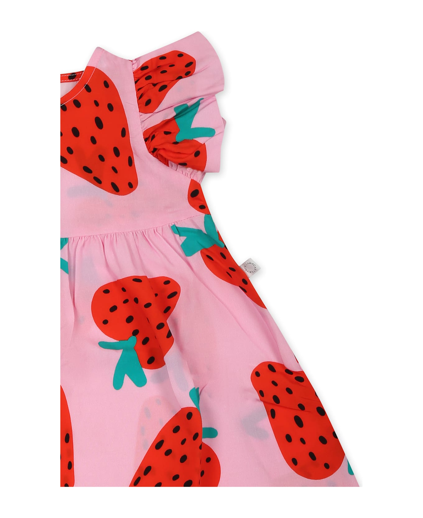 Stella McCartney Kids Pink Dress For Baby Girl With Strawberries - Pink