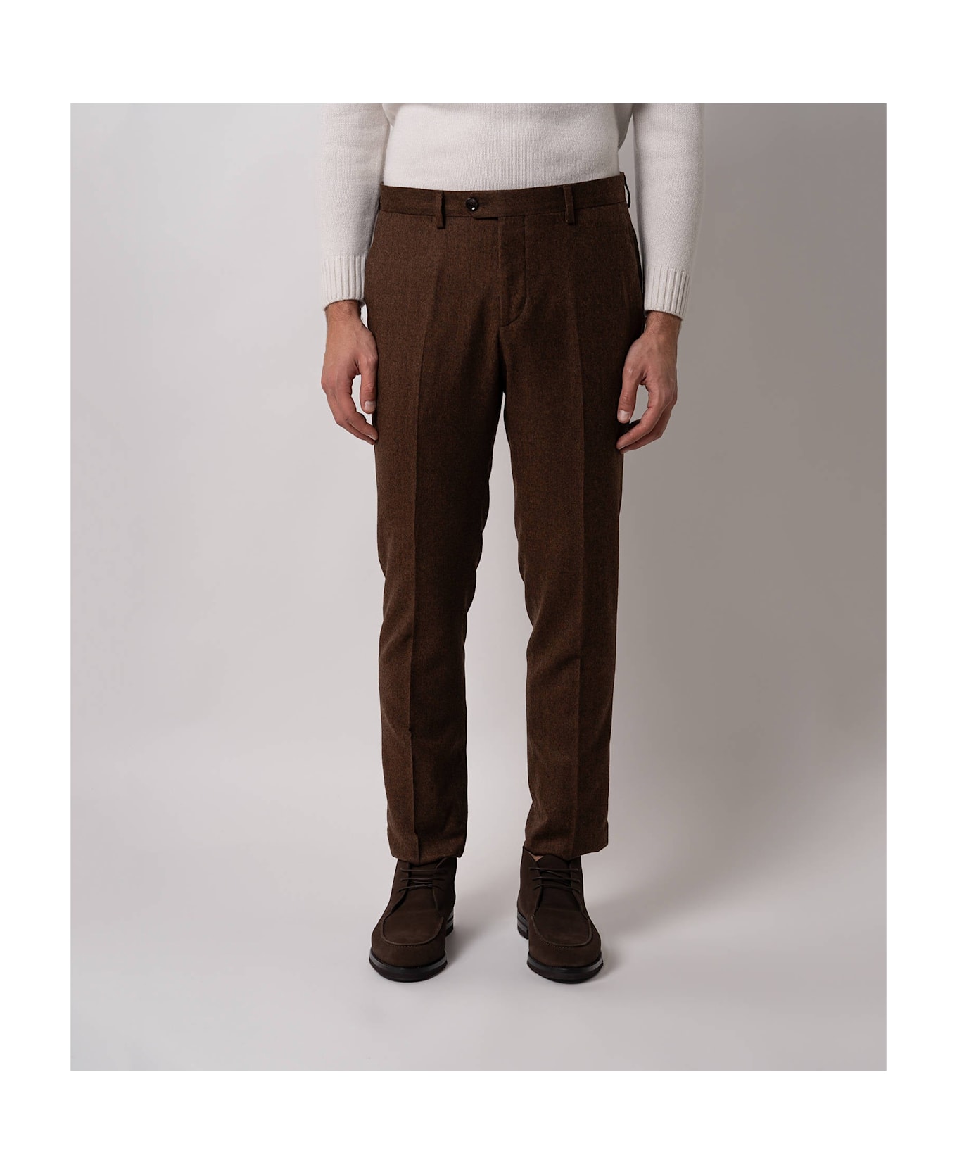 Larusmiani Velvet Trousers Howard Pants - FireBrick