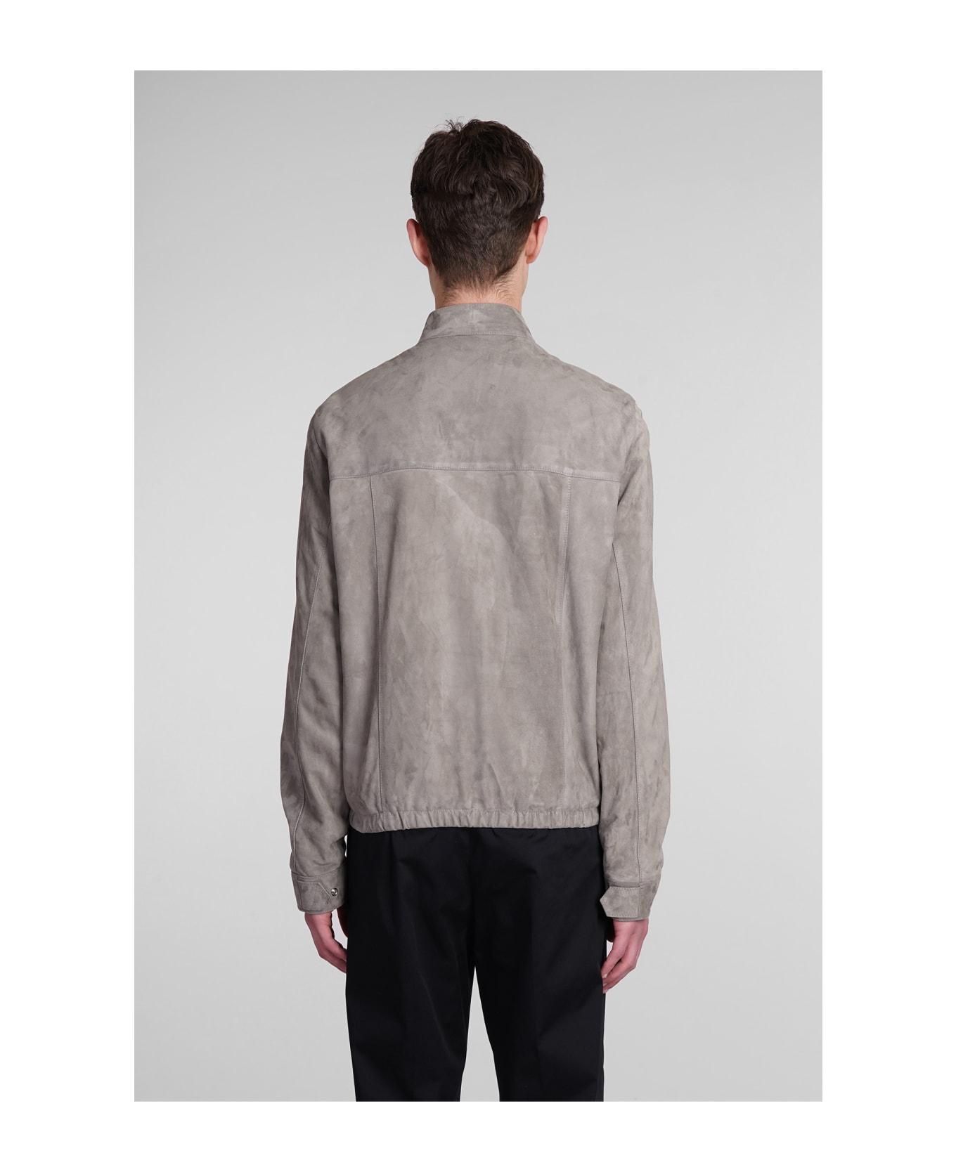 Low Brand Bomber In Grey Suede - grey
