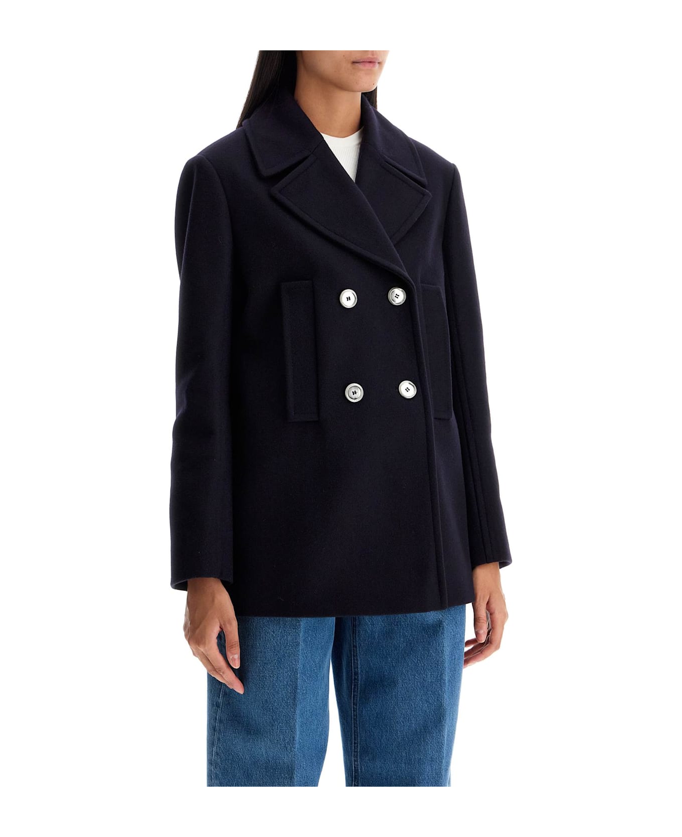 Pinko Canada Double-breasted Coat - Marine Blue