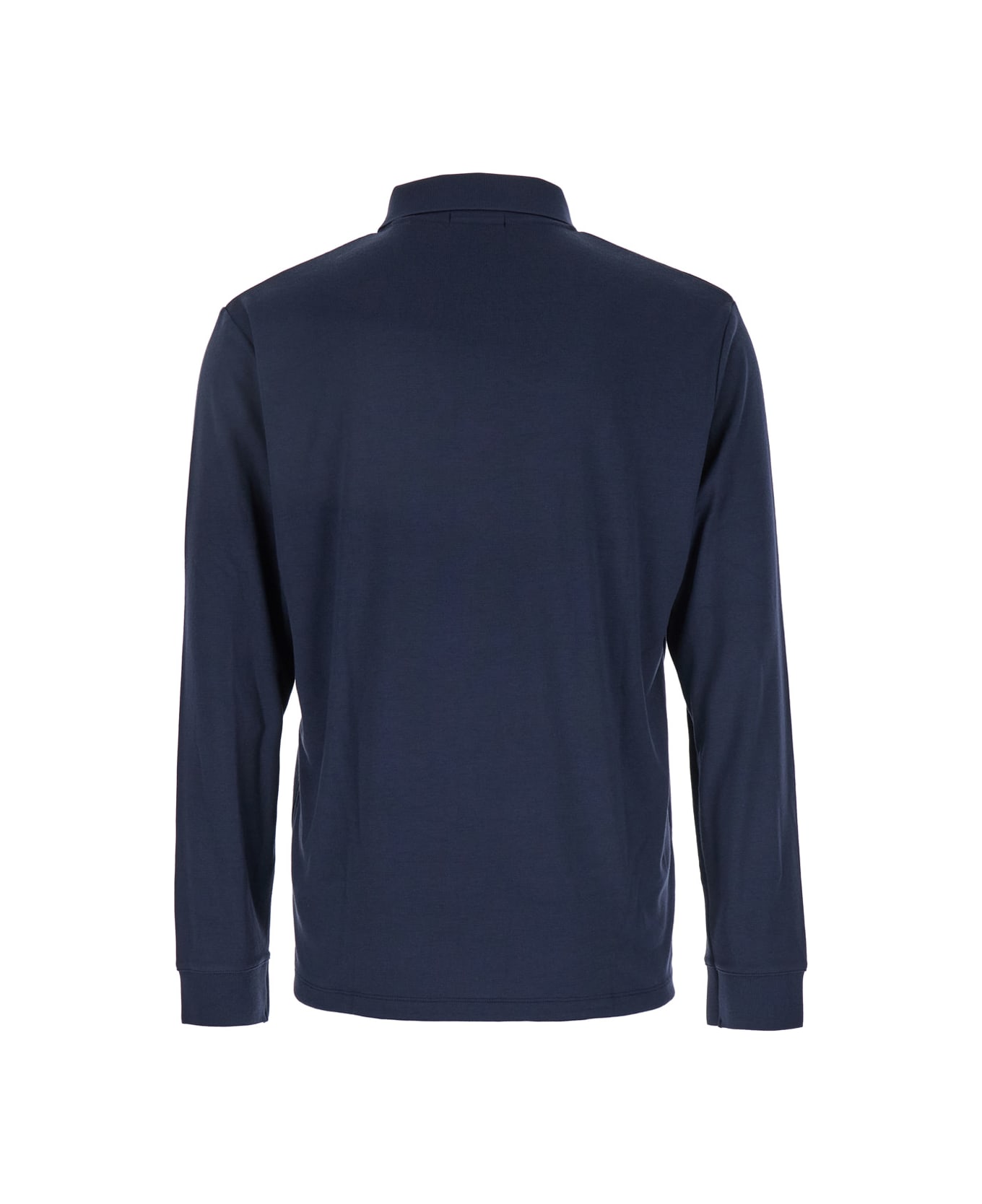 Theory 
goris
 Blue Polo Shirt With Classic Collar And Long Sleeves In Tech Fabric Stretch Man - Blu