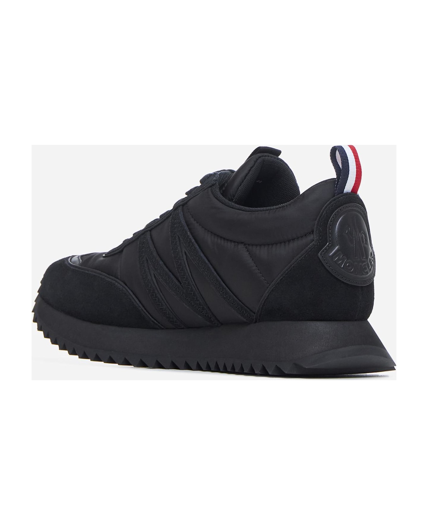 Moncler Pacey Nylon And Leather Low-top Sneakers - Black