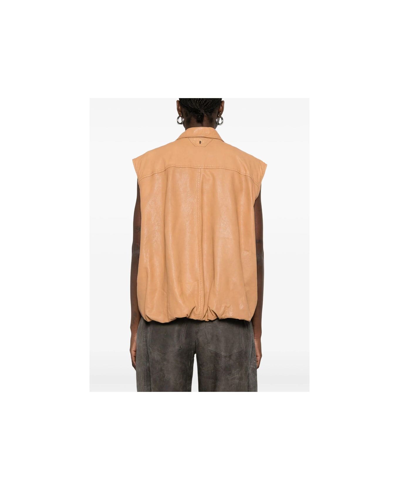 Salvatore Santoro Leather Waistcoat - BROWN