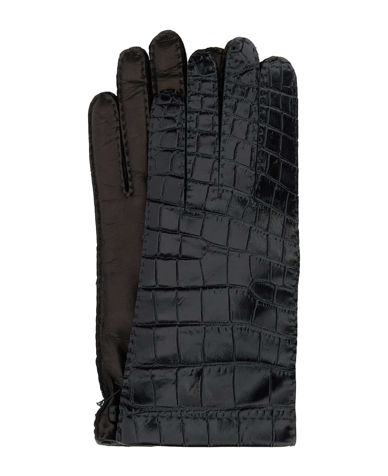 Miu Miu Black Leather Gloves - NERO