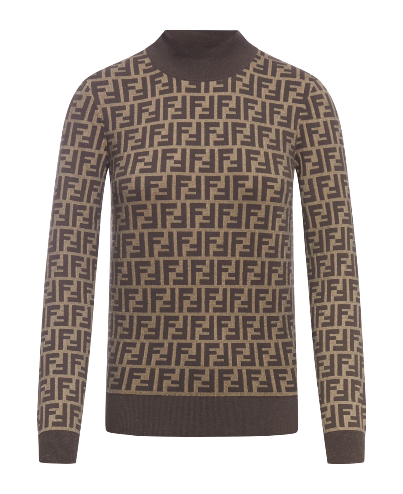 Fendi Pull Ff Istit. Cotton Knit - Gge Tobacco