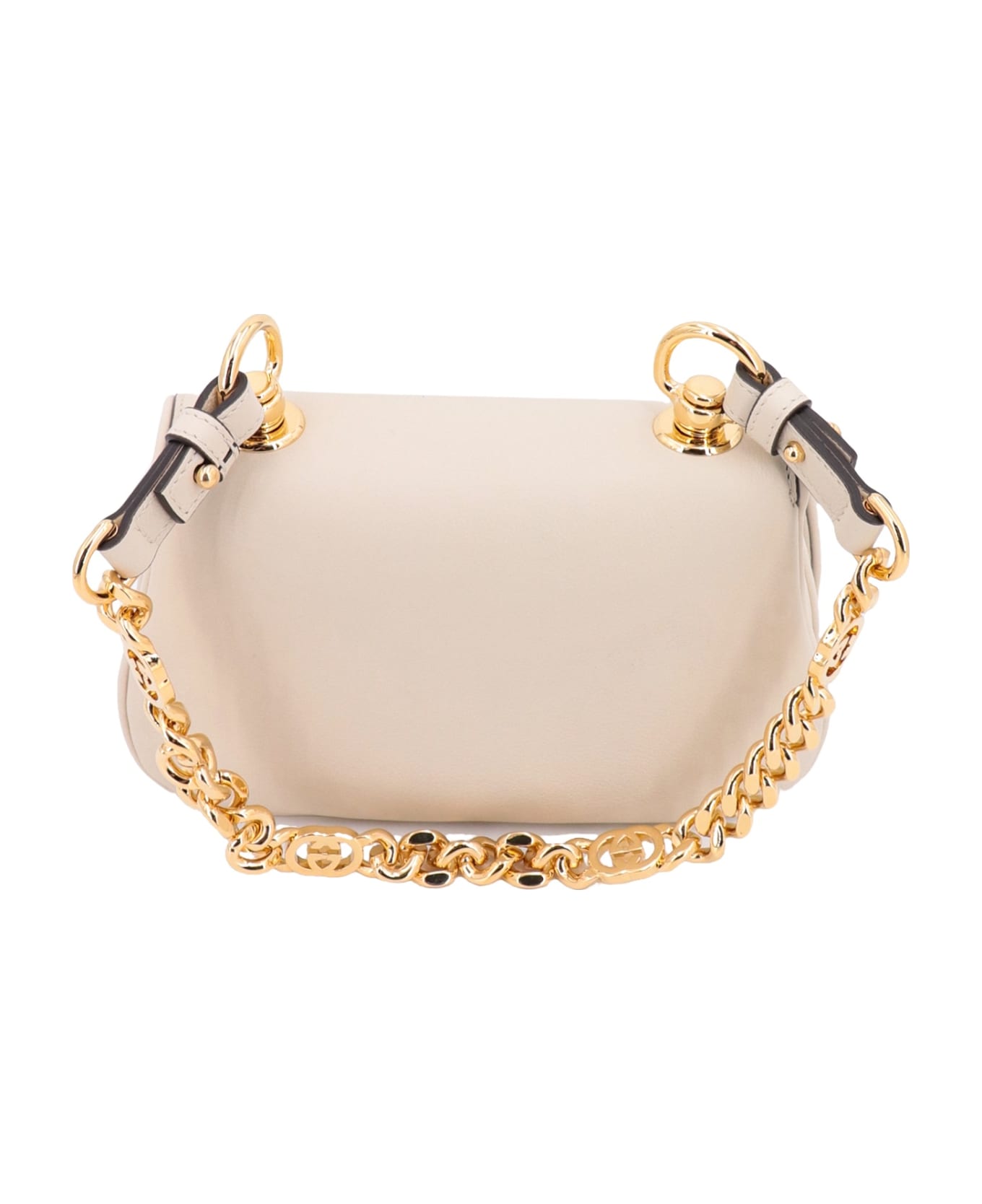 Gucci Ivory Leather Gucci Blondie Crossbody Bag - White
