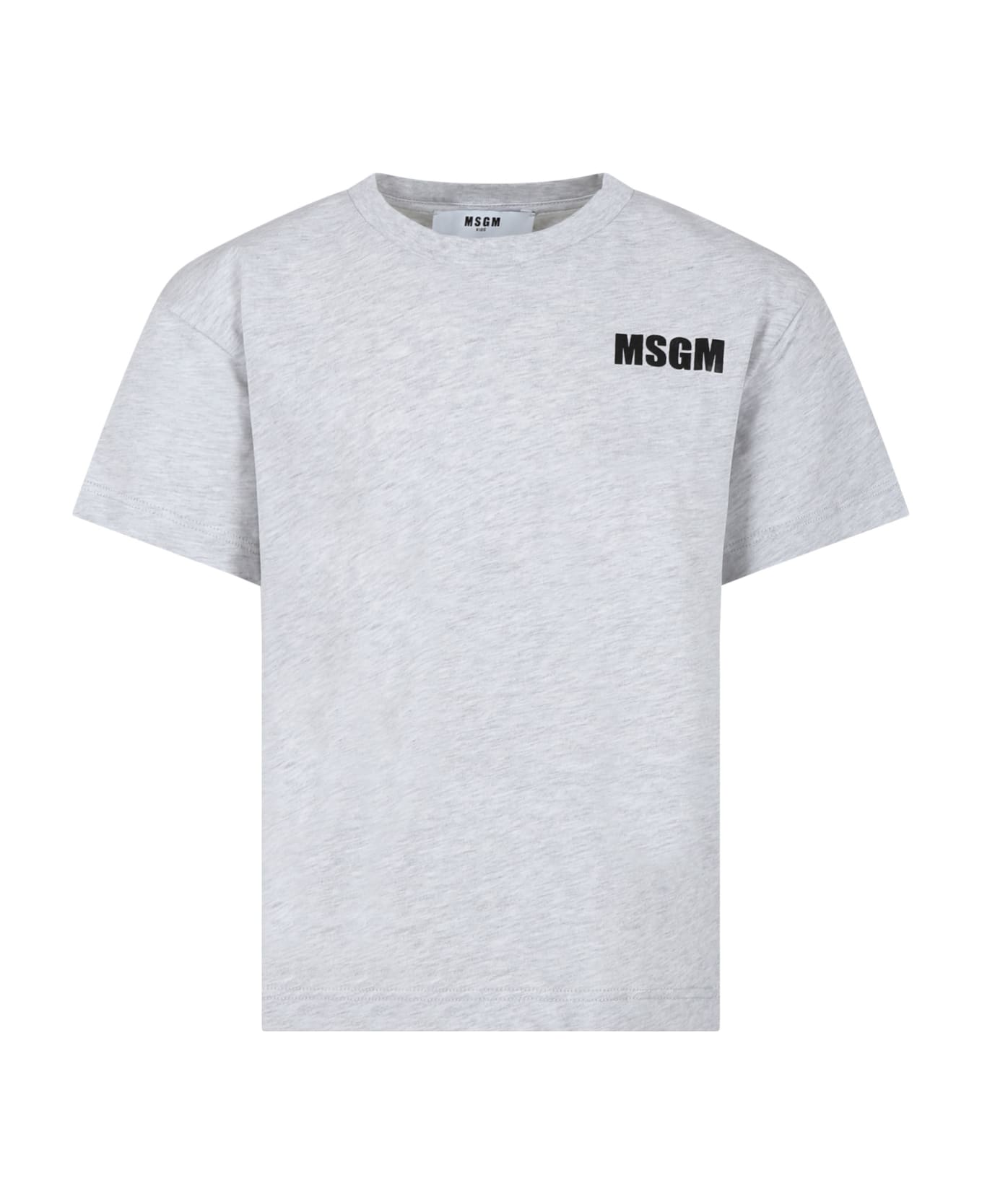 MSGM Gray T-shirt For Kids With Logo - Grey