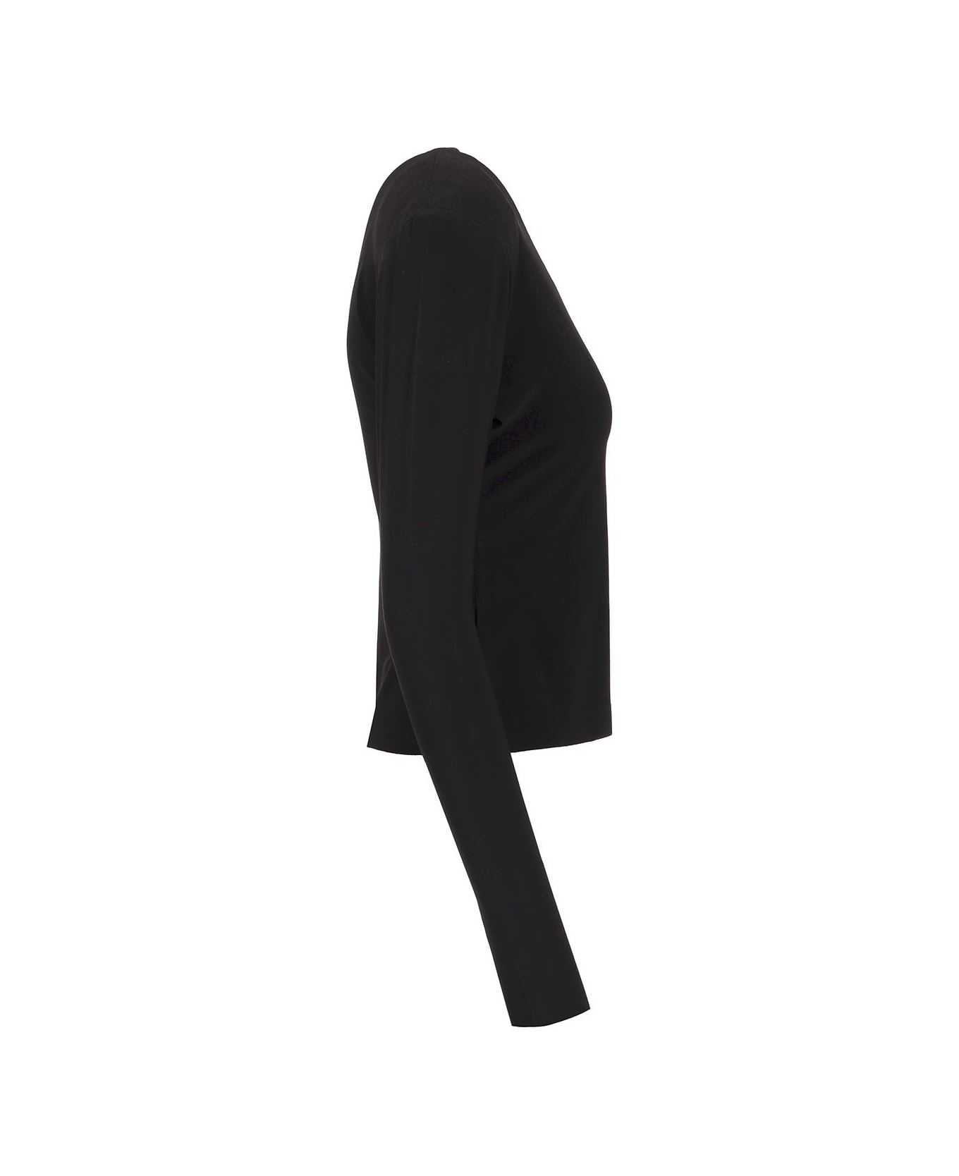 Norma Kamali Fitted Long Sleeve Top - Black