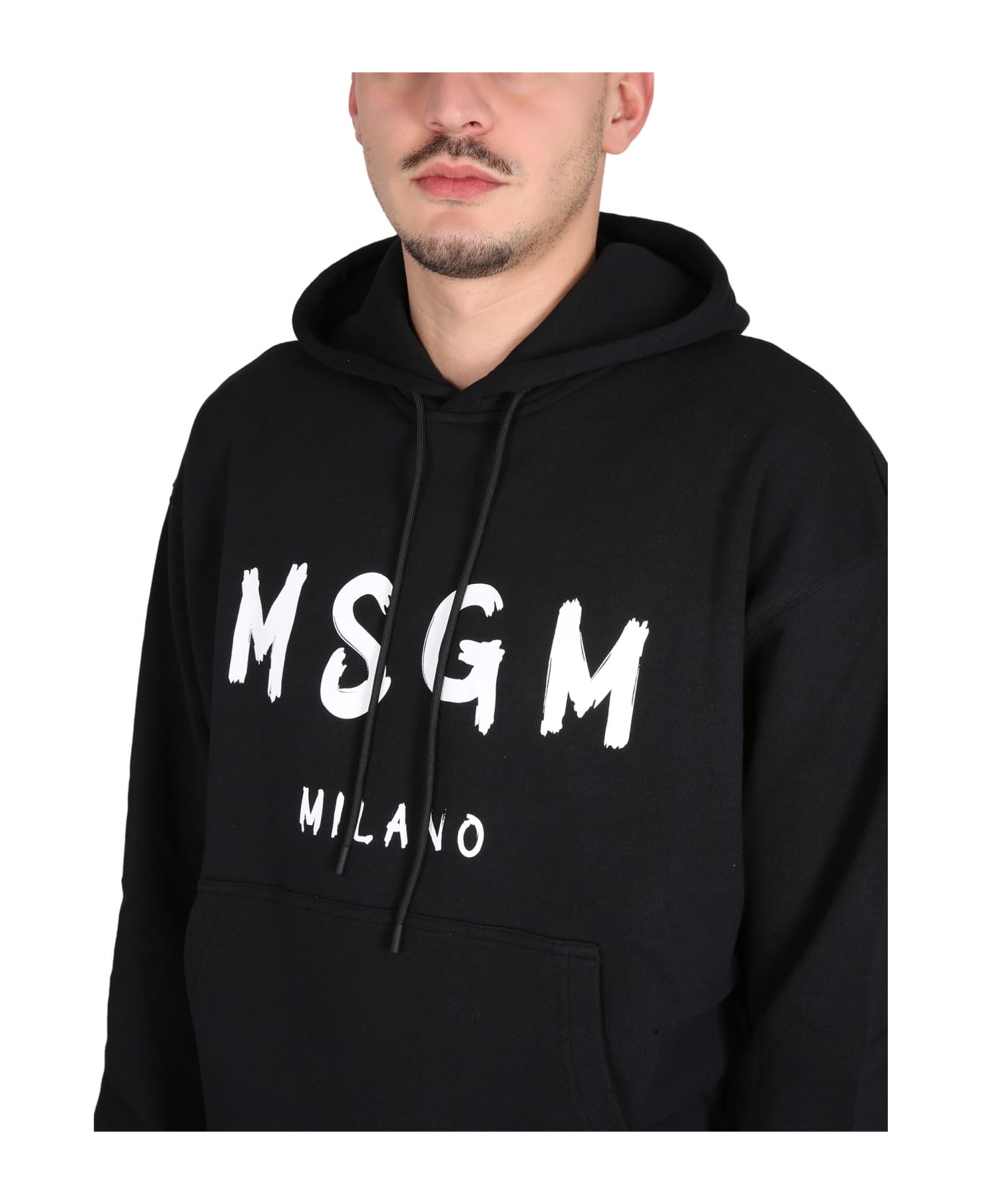 MSGM Sweatshirt With Brushed Logo - Nero フリース