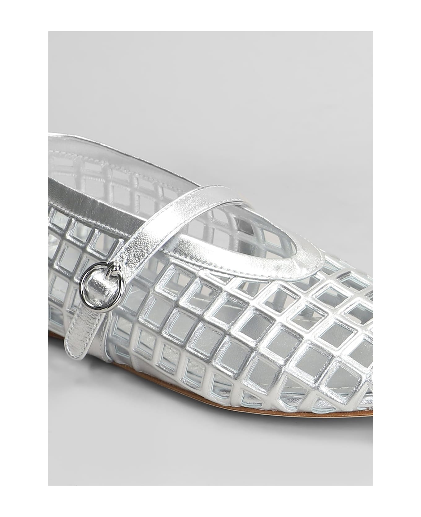 3JUIN Gwen 005 Ballet Flats In Silver Leather - silver
