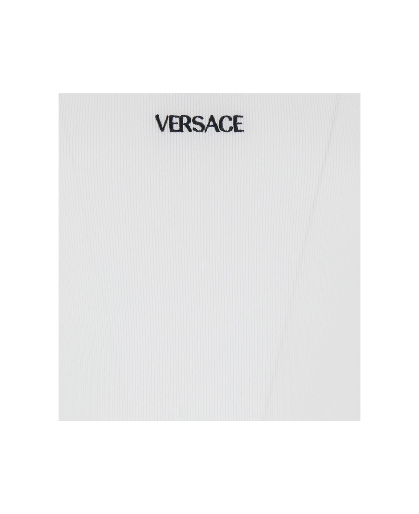 Versace Top Logo Ricamato - White