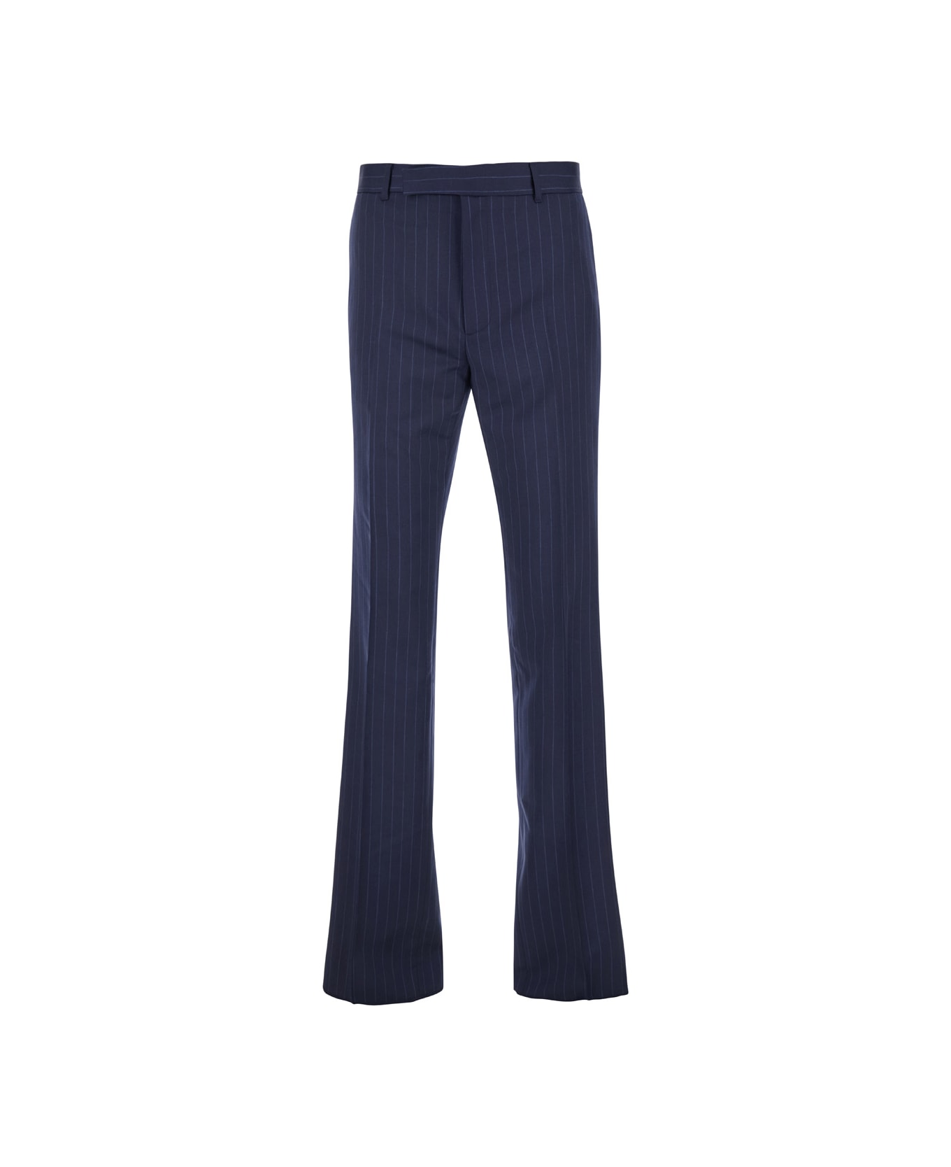 Givenchy Blue Flared Pants With High Waist In Wool Man - Blu