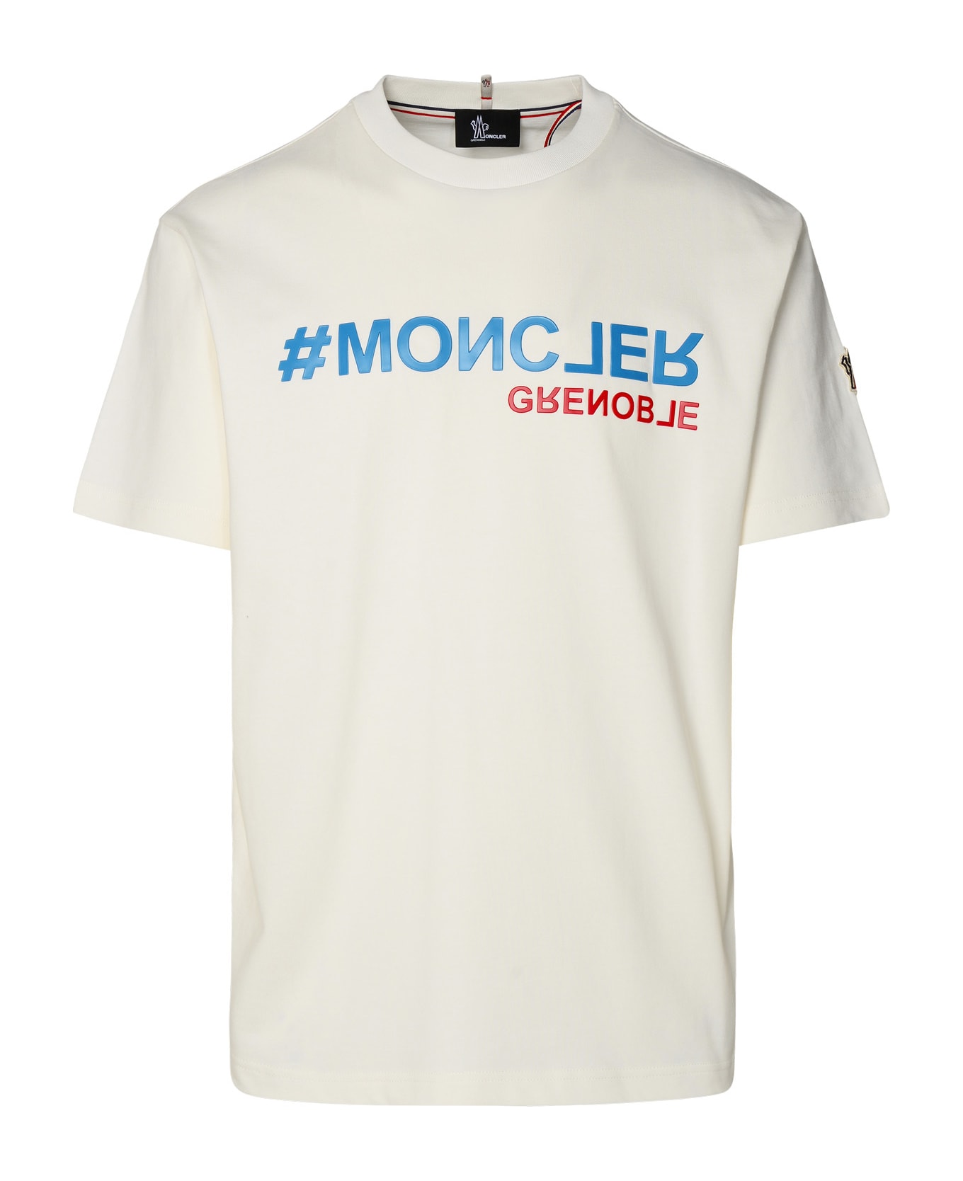 Moncler Grenoble Ivory Cotton T-shirt - WHITE