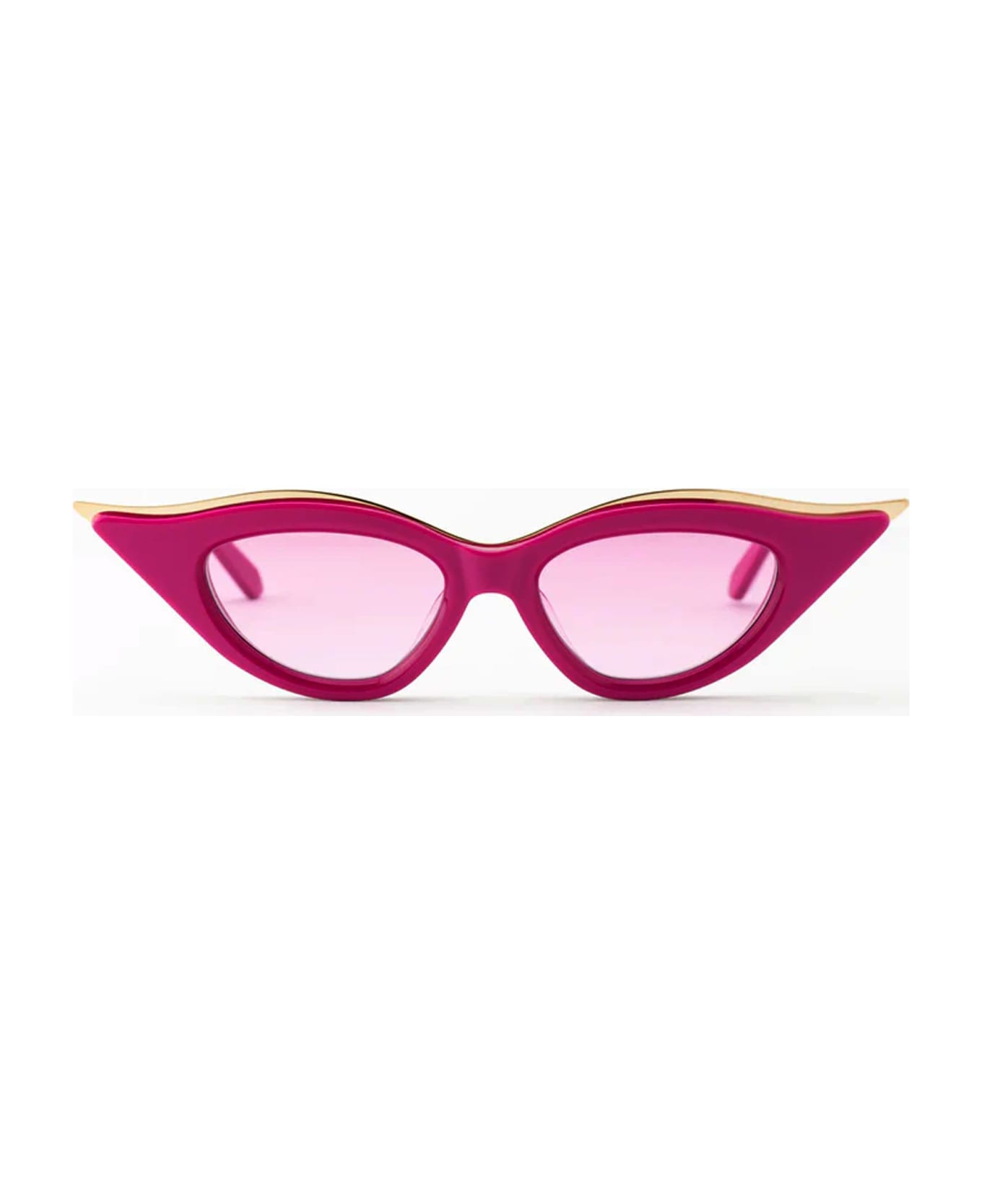 Valentino Eyewear V-goldcut Ii - Pink / White rectangular-frame Sunglasses - pink/gold