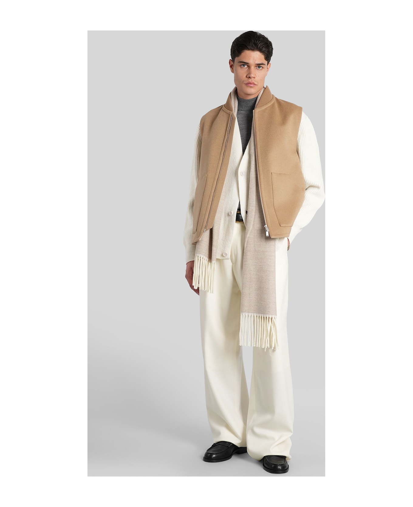 Lardini Cardigan In Beige Wool - beige
