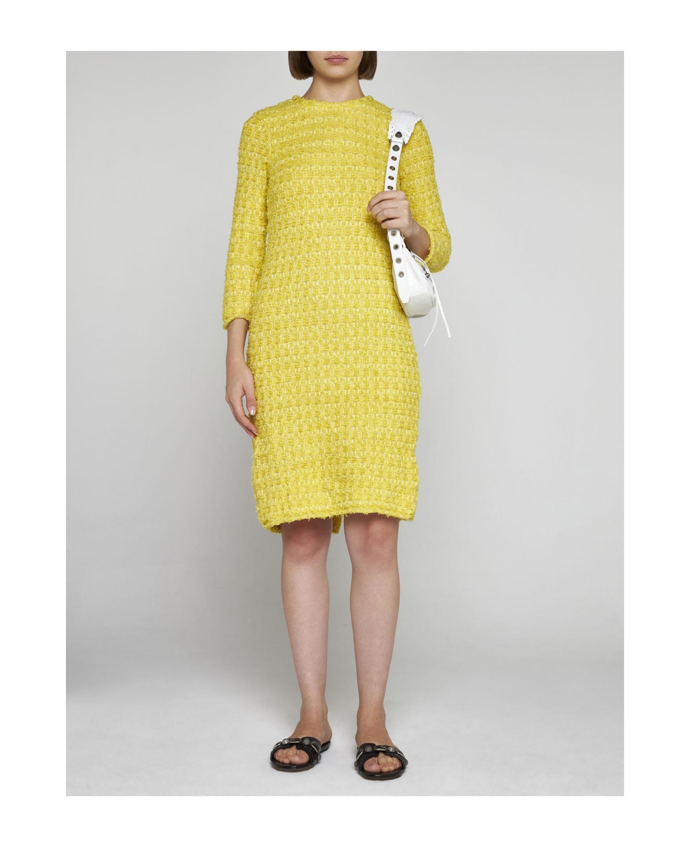 Balenciaga Wool-blend Boucle Dress - YELLOW ワンピース＆ドレス