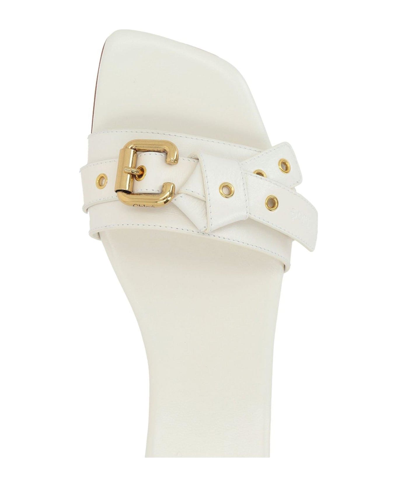 Chloé Mae Knot-detailed Slides - White