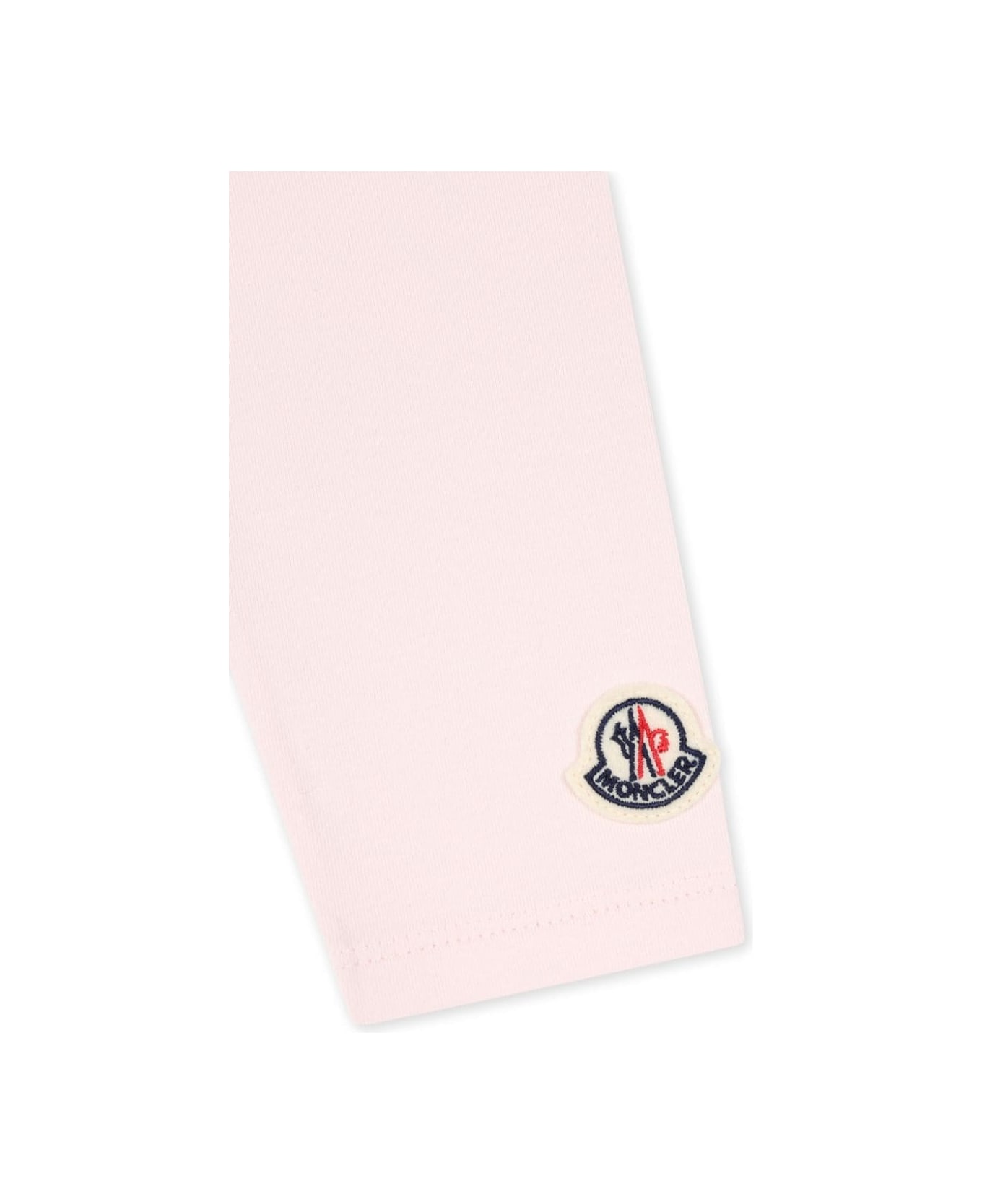 Moncler Pink Leggings With Logo Patch - Pink