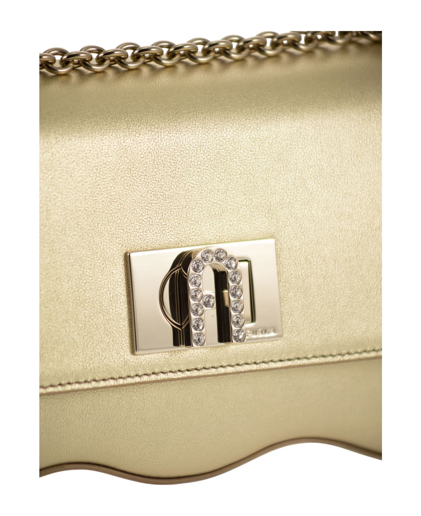Furla 'furla 1927' Gold Calf Leather Bag - Gold トートバッグ