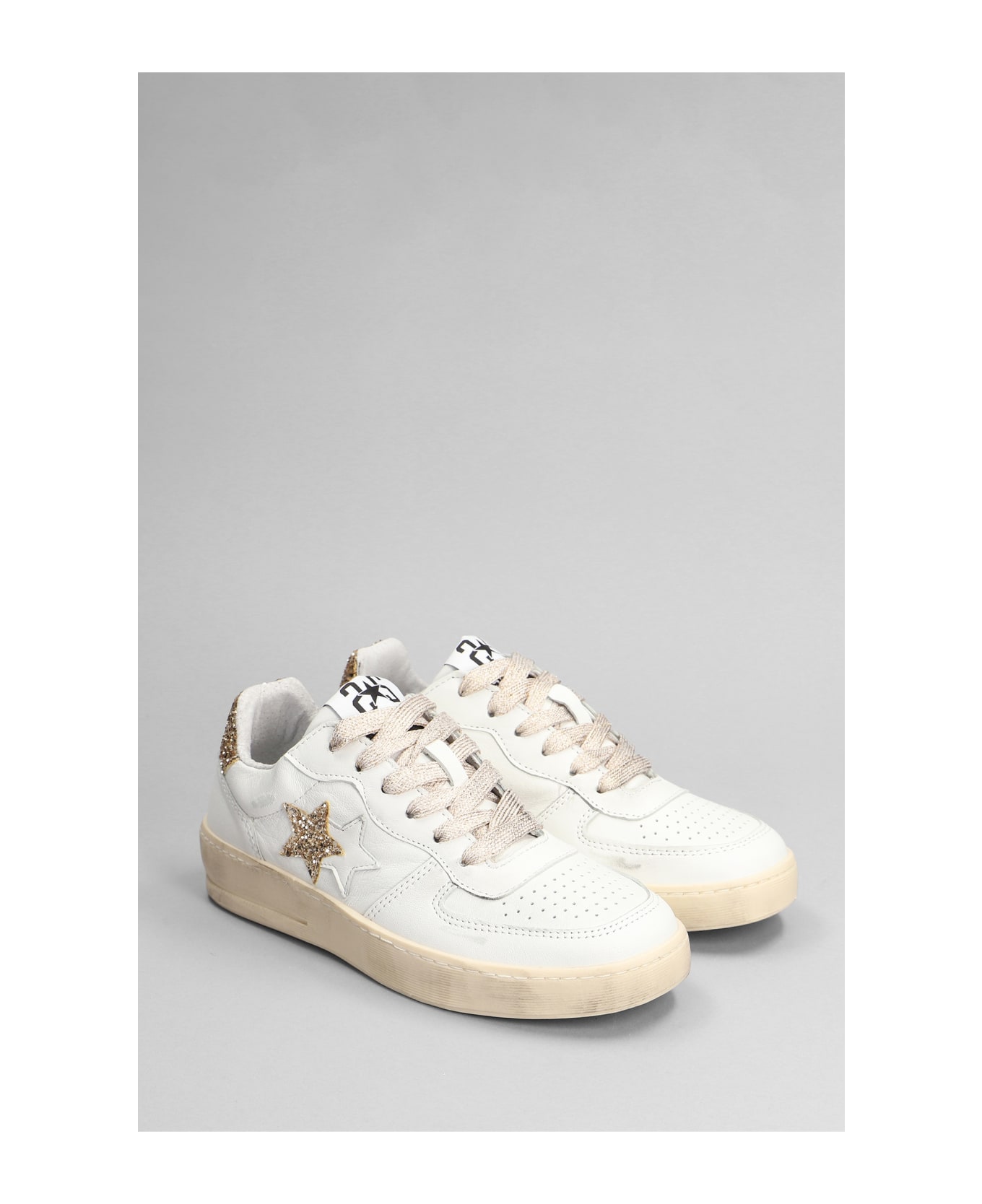2Star Padel Star Sneakers In White Leather - white