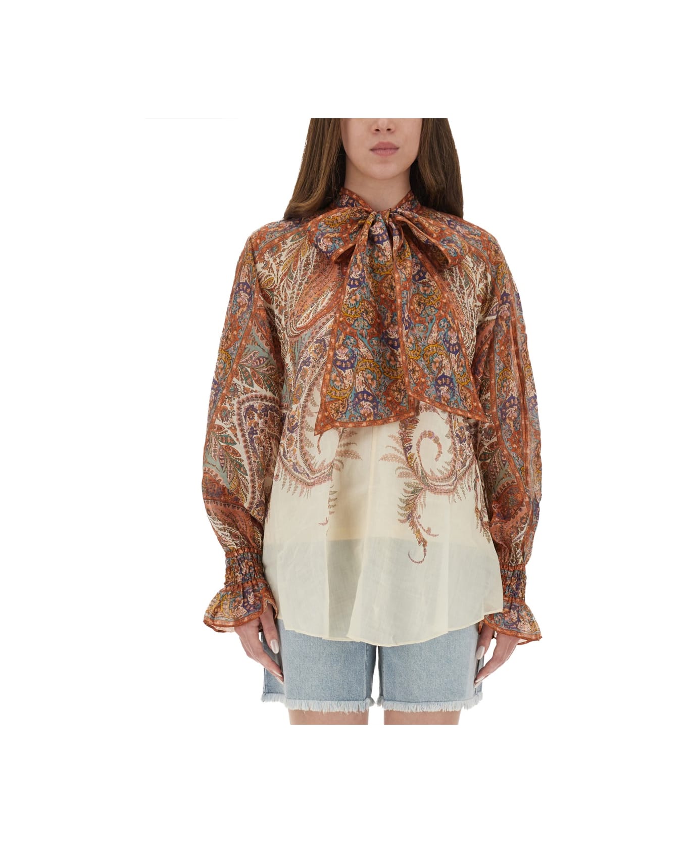 Zimmermann 
rhiannon
 Blouse With Bow - MULTICOLOUR