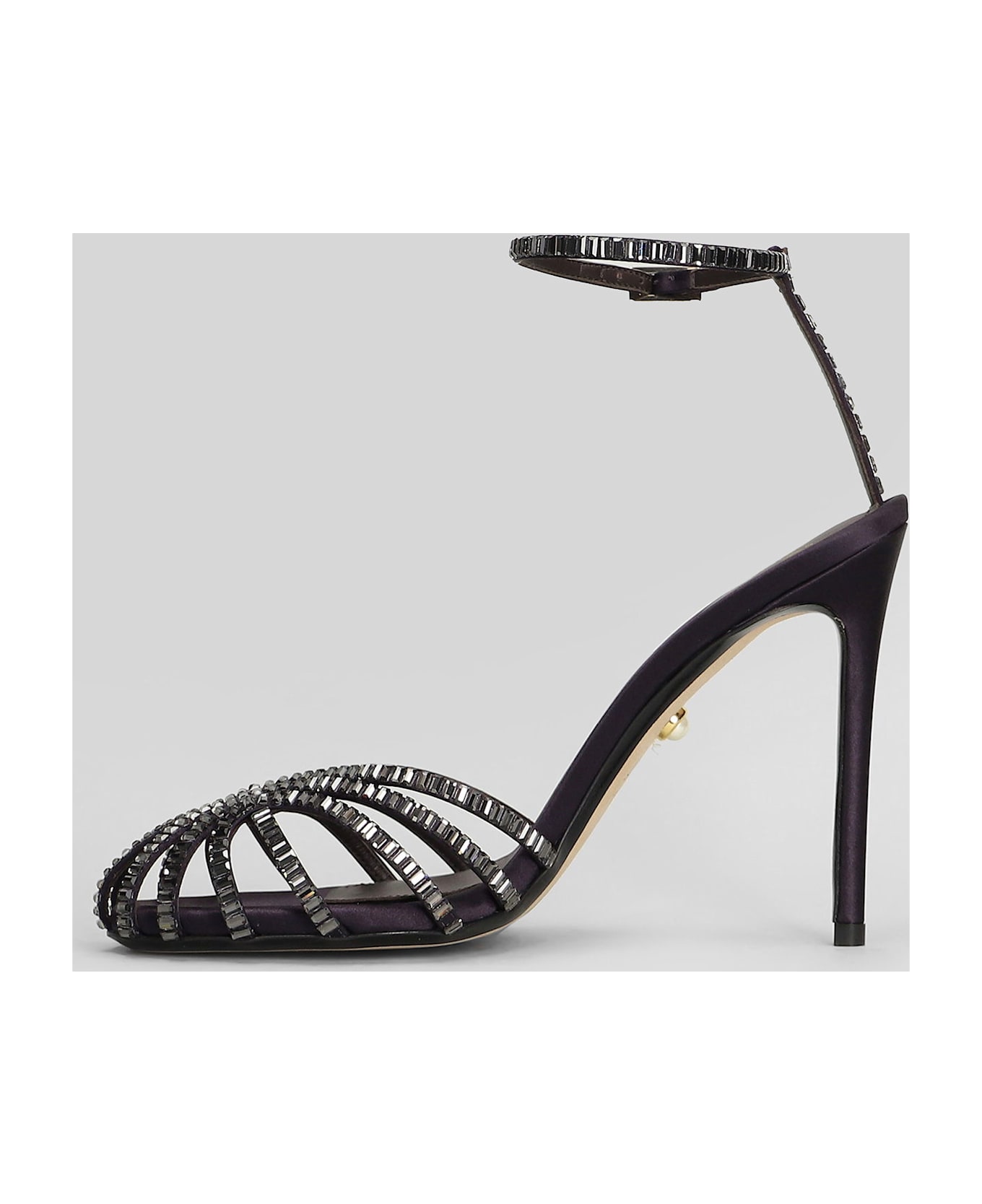 Alevì Penelope 110 Sandals In Viola Satin - Viola