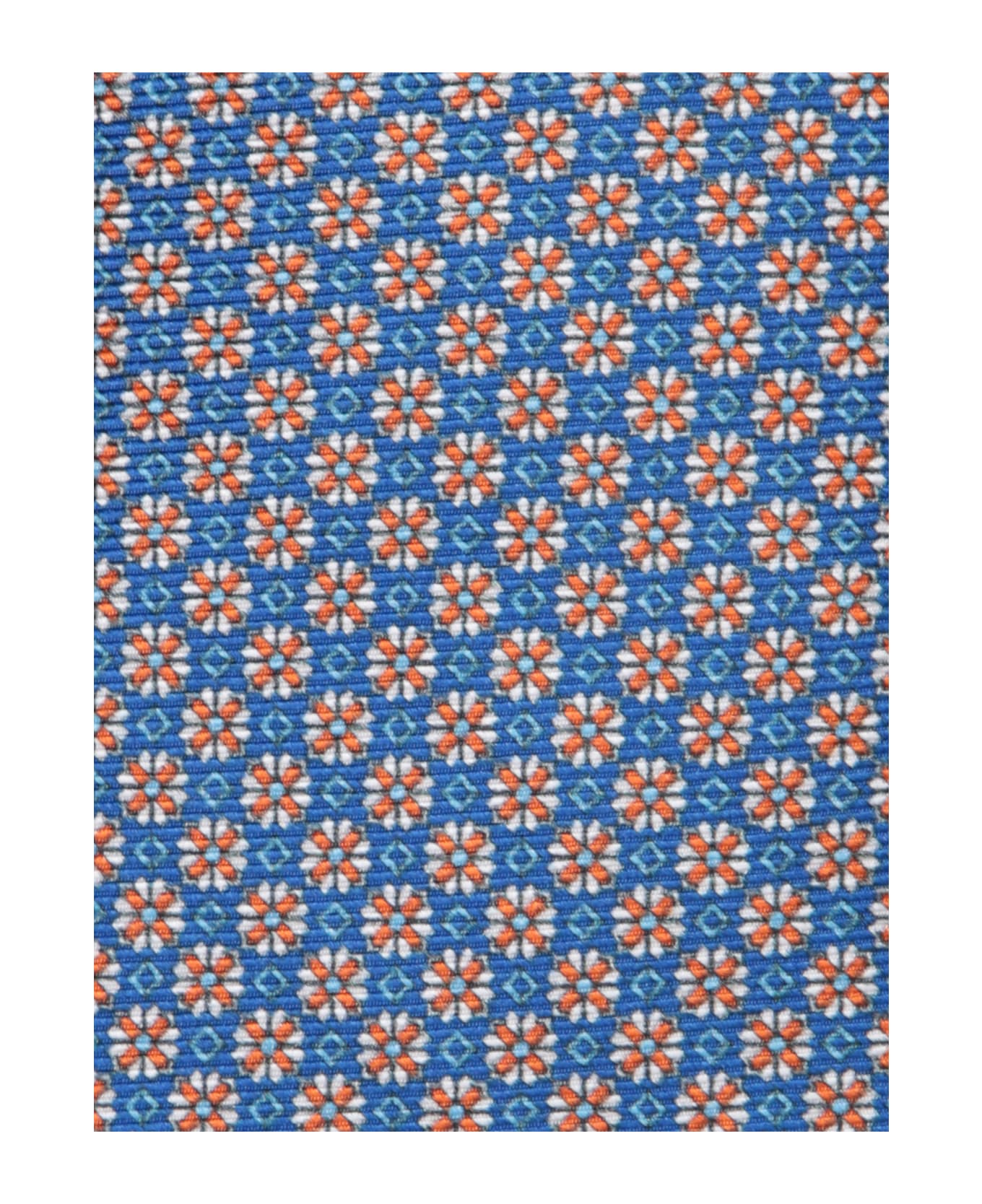 Kiton Patterned Tie Blue/green/orange - Blue ネクタイ