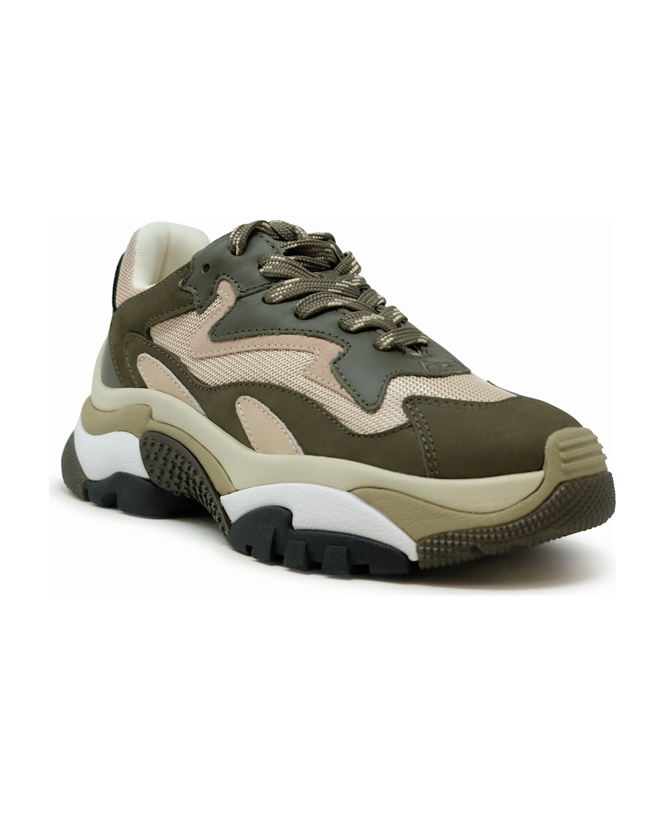 Ash Military Green Leather Addict03 Sneakers - MILITARY GREEN