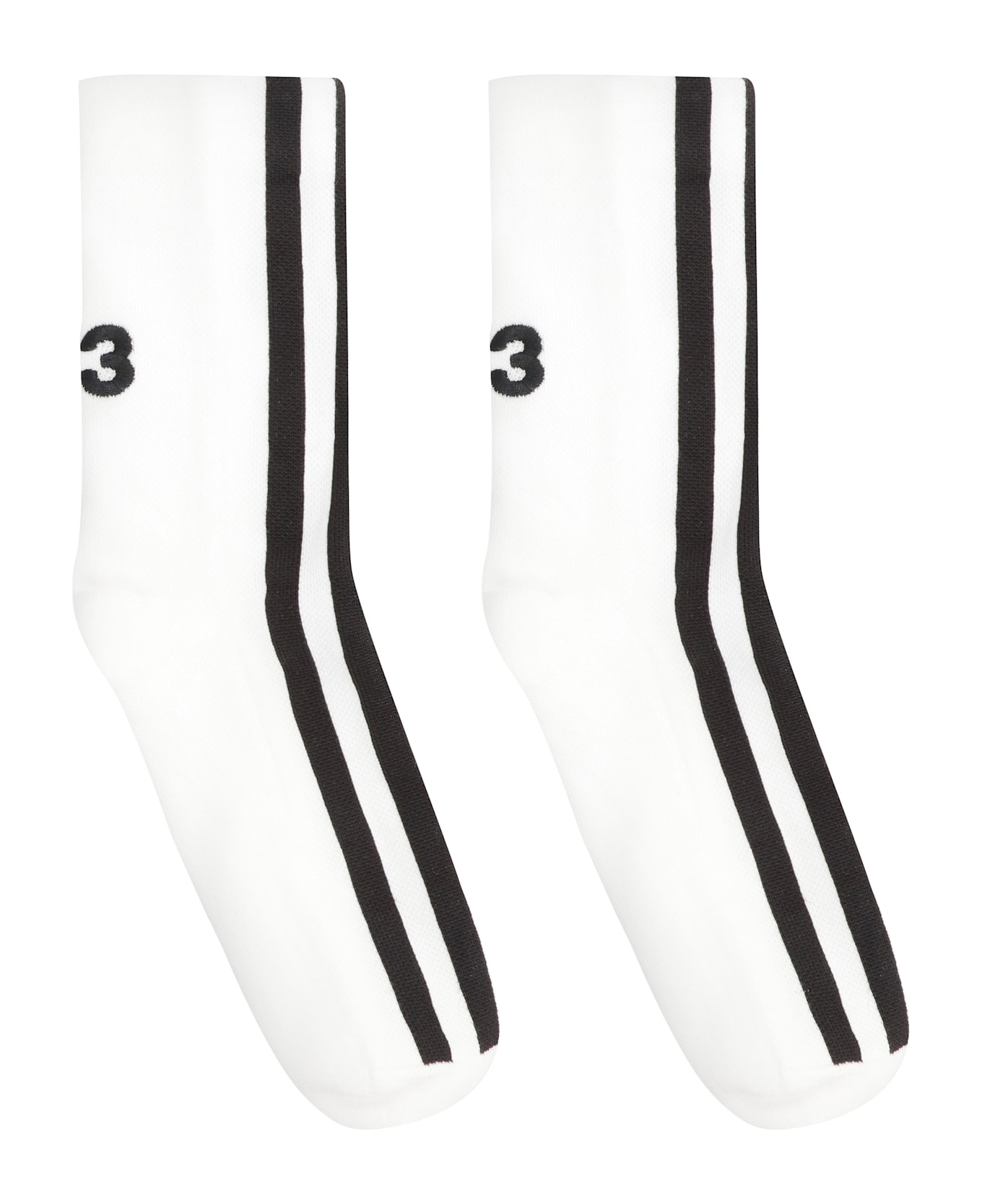 Y-3 Logo Cotton Blend Socks - White