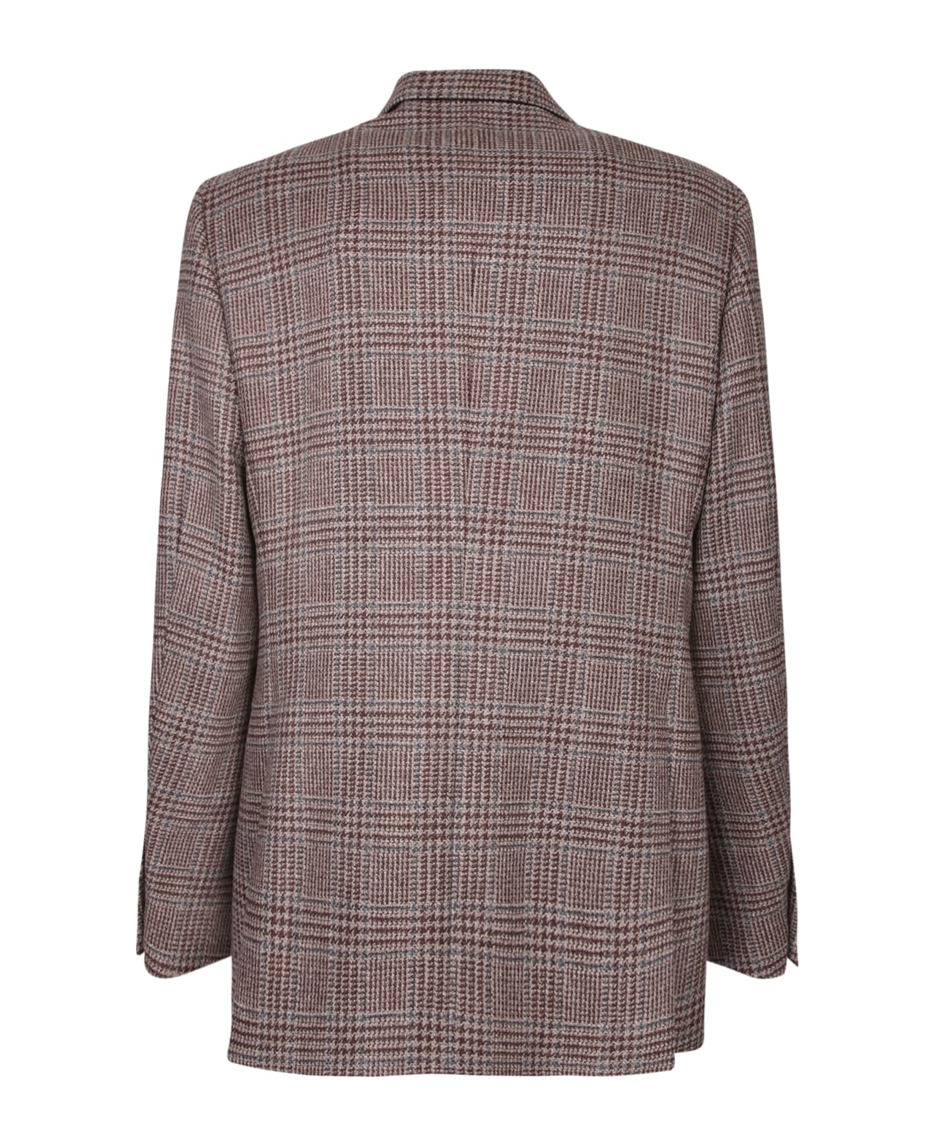 Lardini Tweed Jacket In Beige/bordeaux - Beige