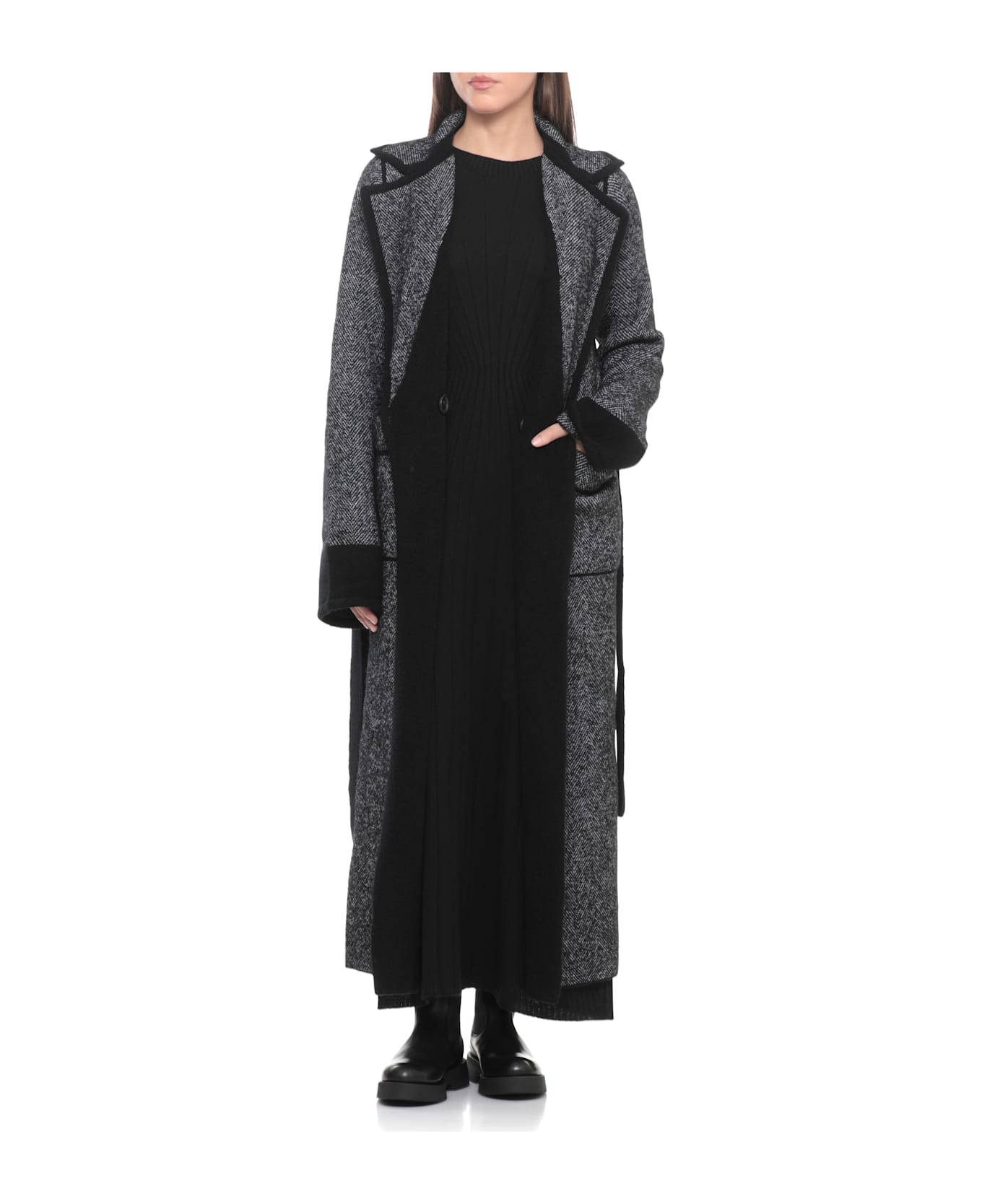 D.Exterior Cashmere Bland Dress - Black
