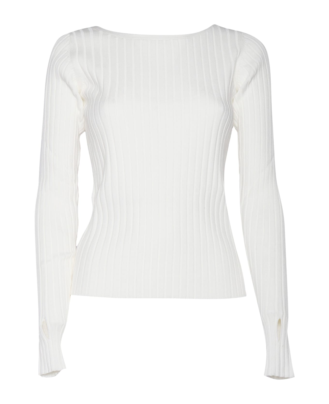 Ballantyne Wide Neck Pullover - WHITE