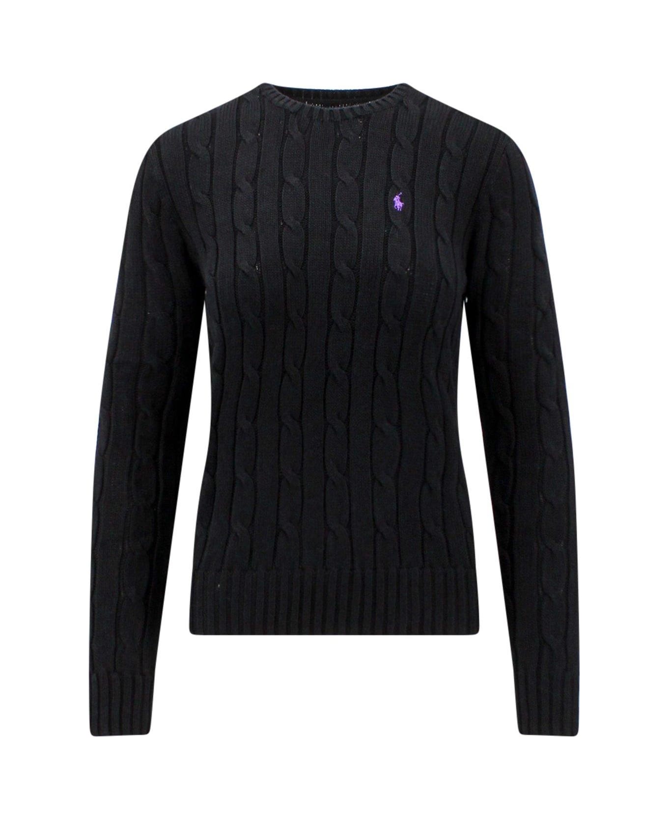 Ralph Lauren Pony Embroidered Knitted Jumper - white