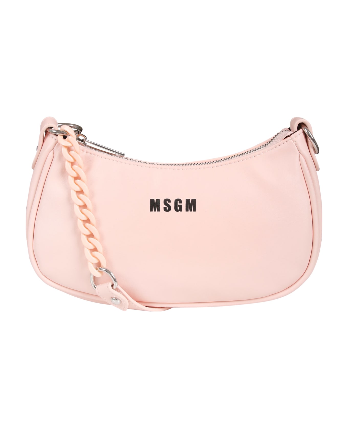 MSGM Pink Bag For Girl With Logo - Pink