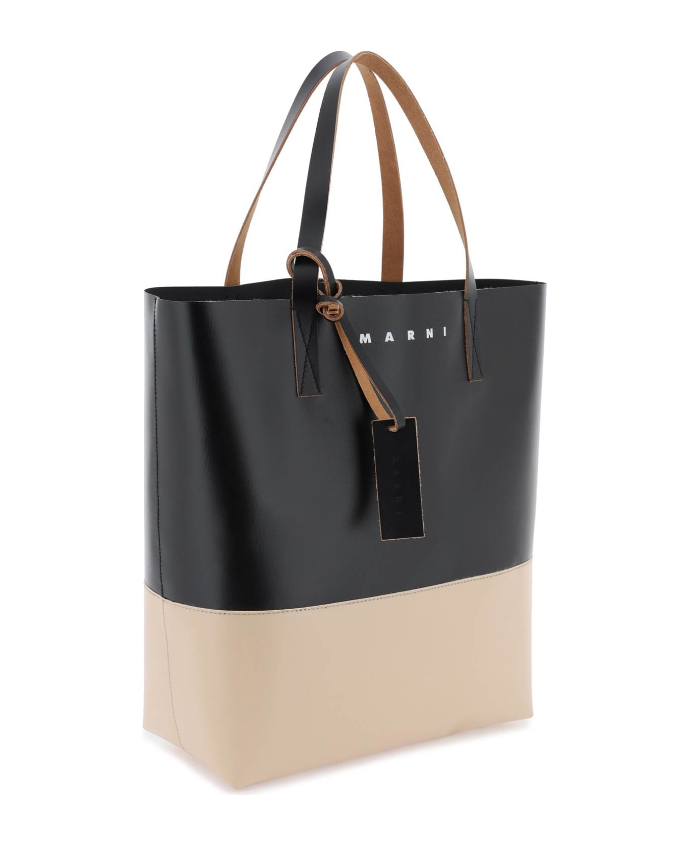 Marni Tribeca Shopping Bag - BLACK CORK (Beige) トートバッグ