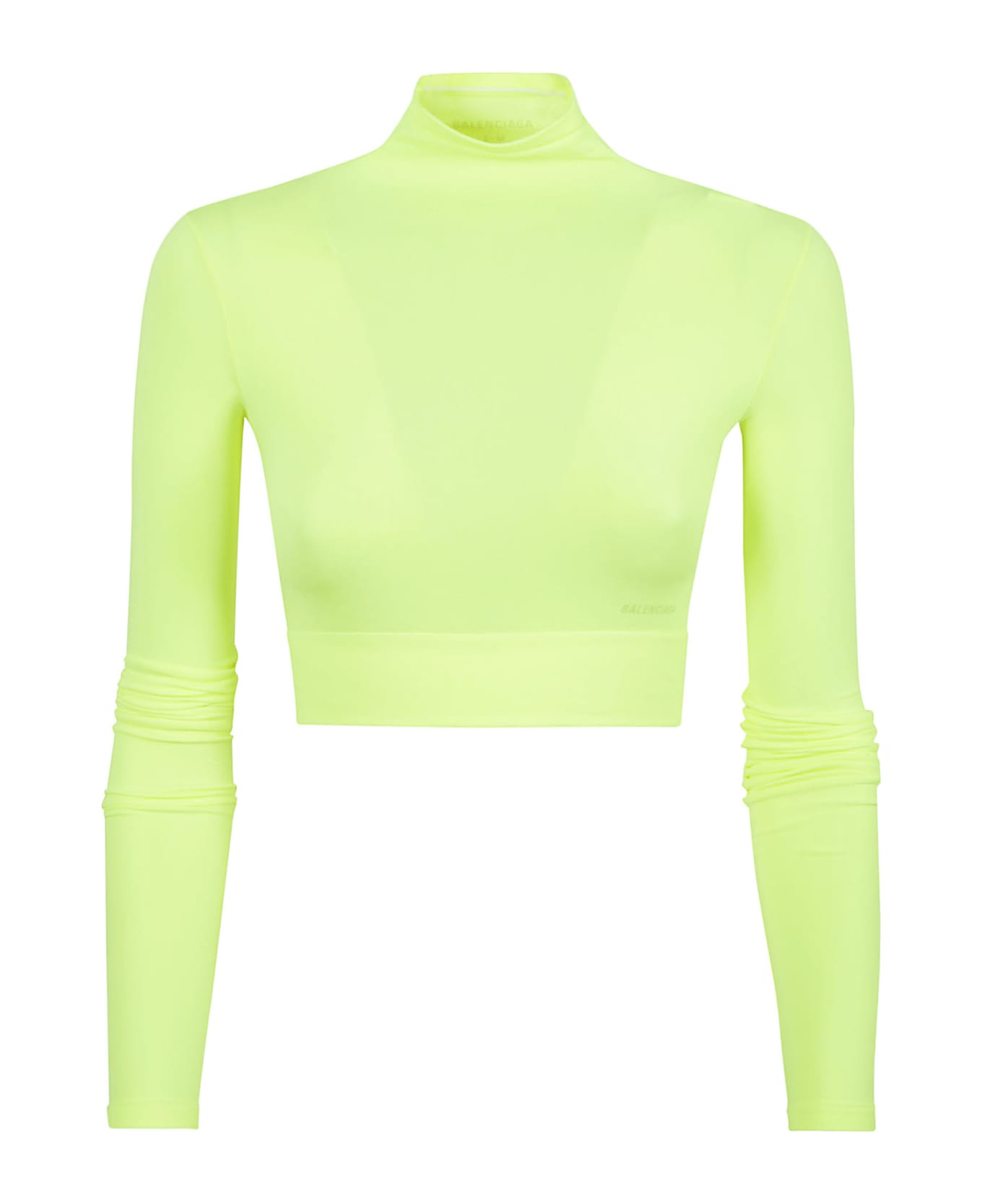 Balenciaga Cropped Turtleneck Top - Yellow
