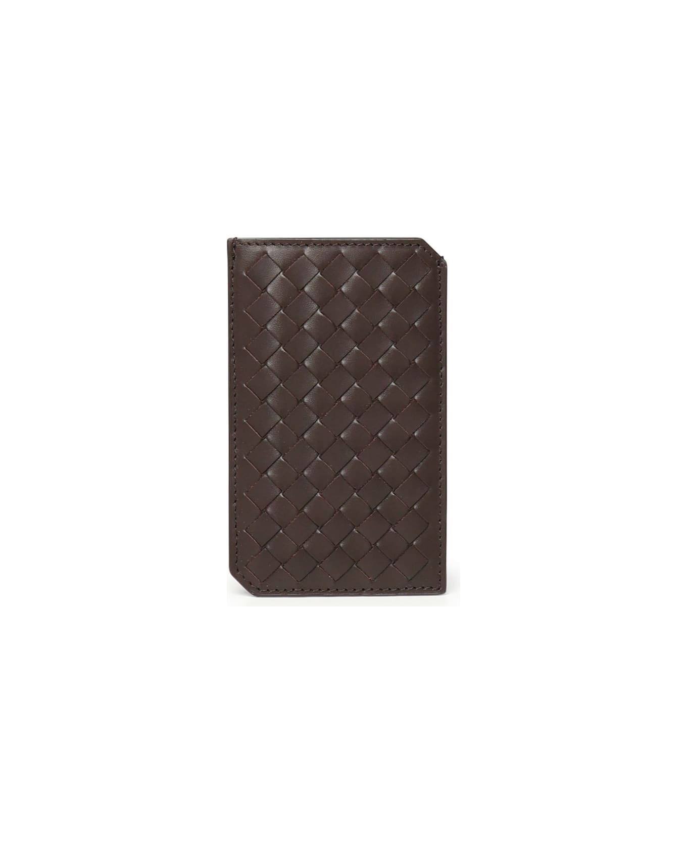 Bottega Veneta Small Braided Vertical Card Holder - FONDANT