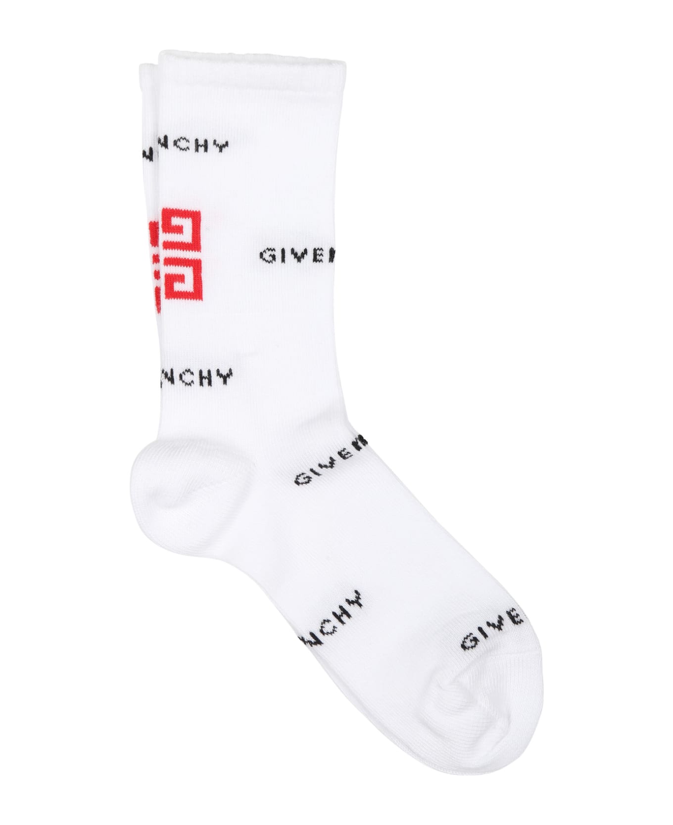 Givenchy White Socks For Boy With Logo - White