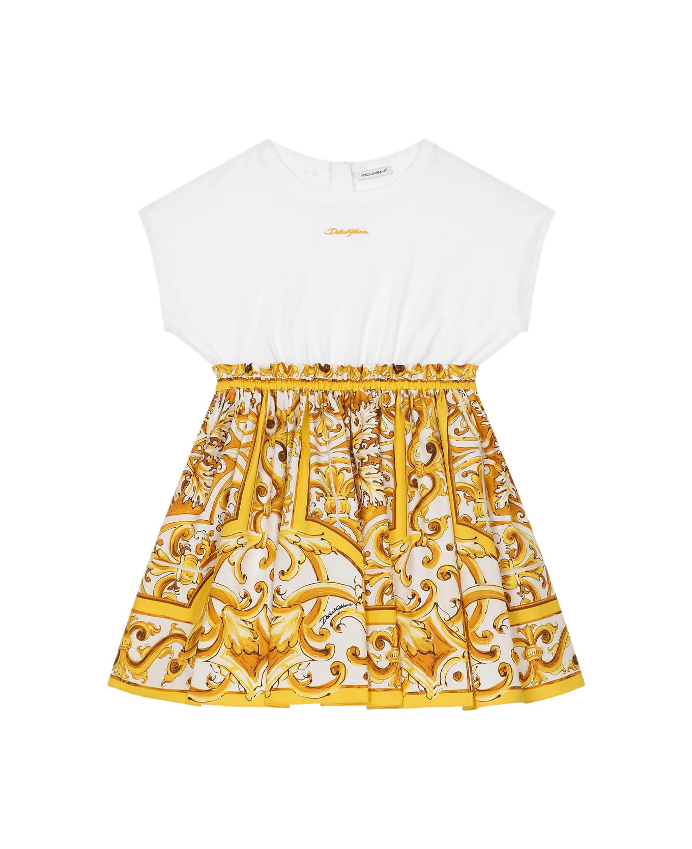 Dolce & Gabbana Dress With Maiolica Print - White