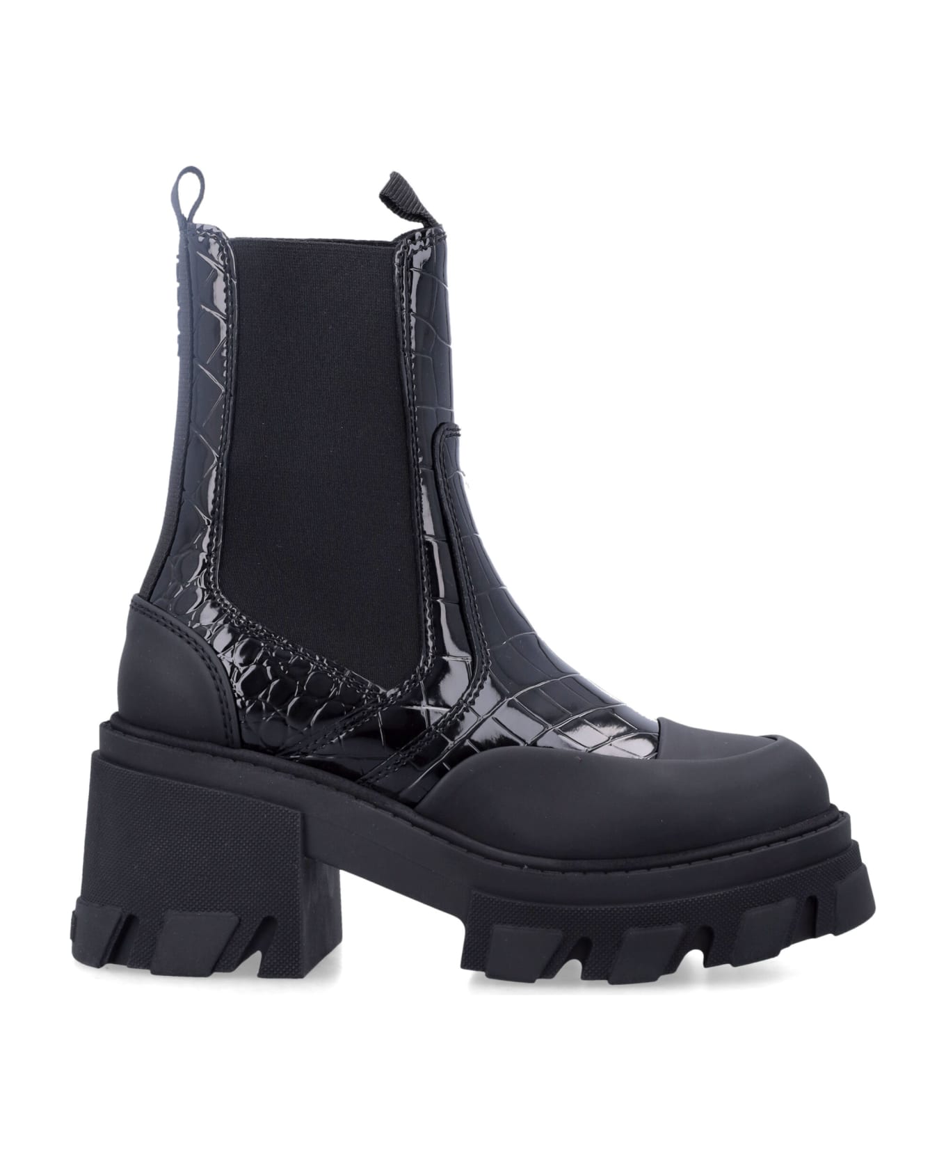 Ganni Cleated Mid Boots - BLACK