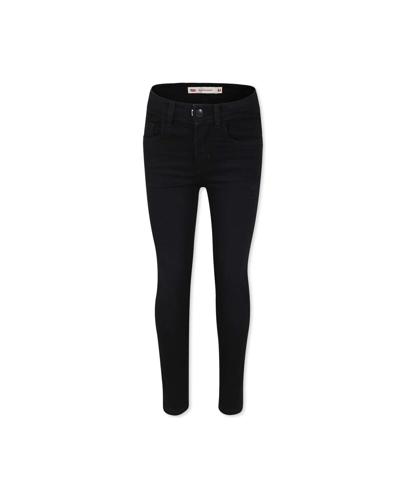 Levi's Black Jeans 710 For Girl With Logo Patch - Black