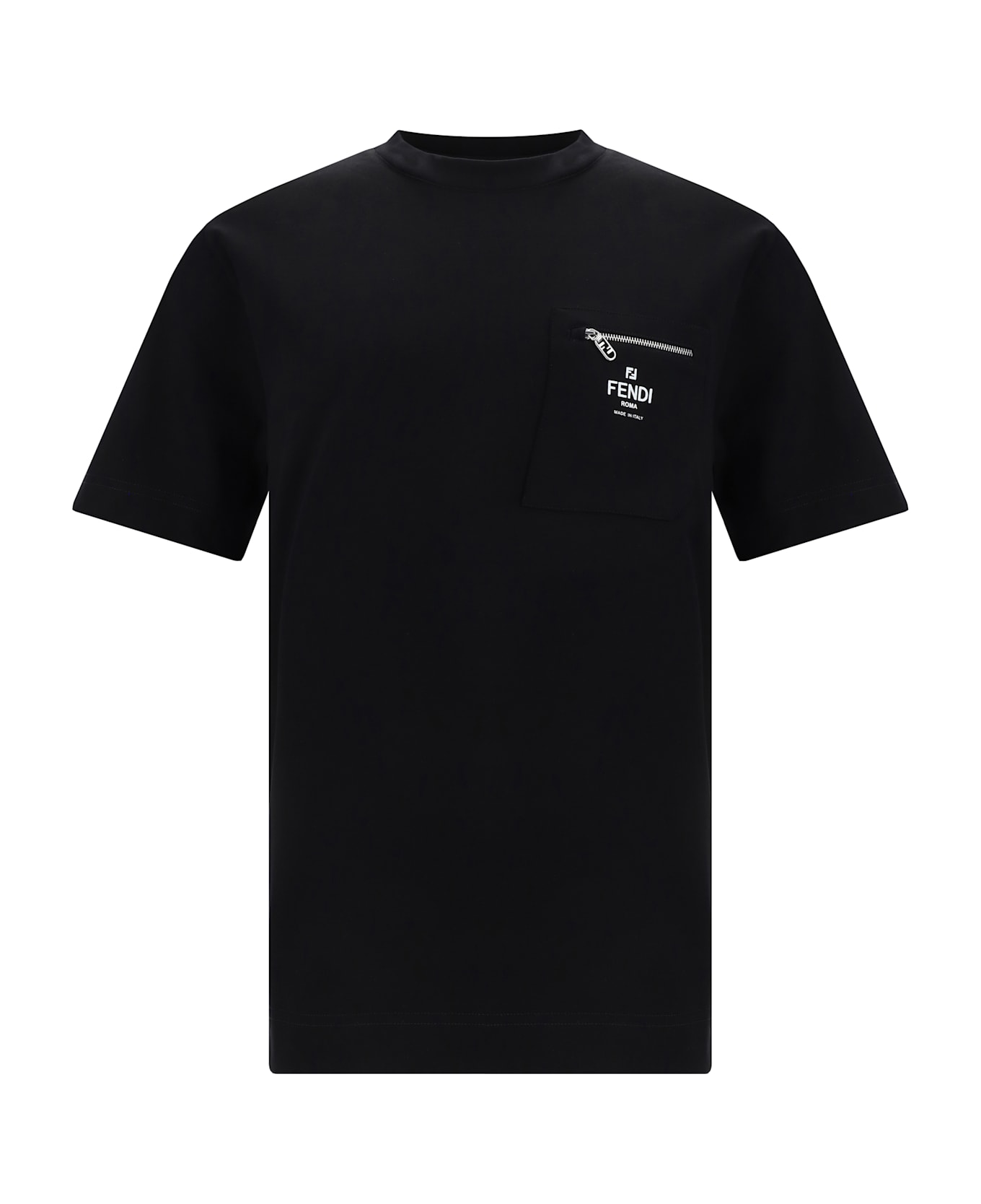 Fendi T-shirt With Pocket - BLACK