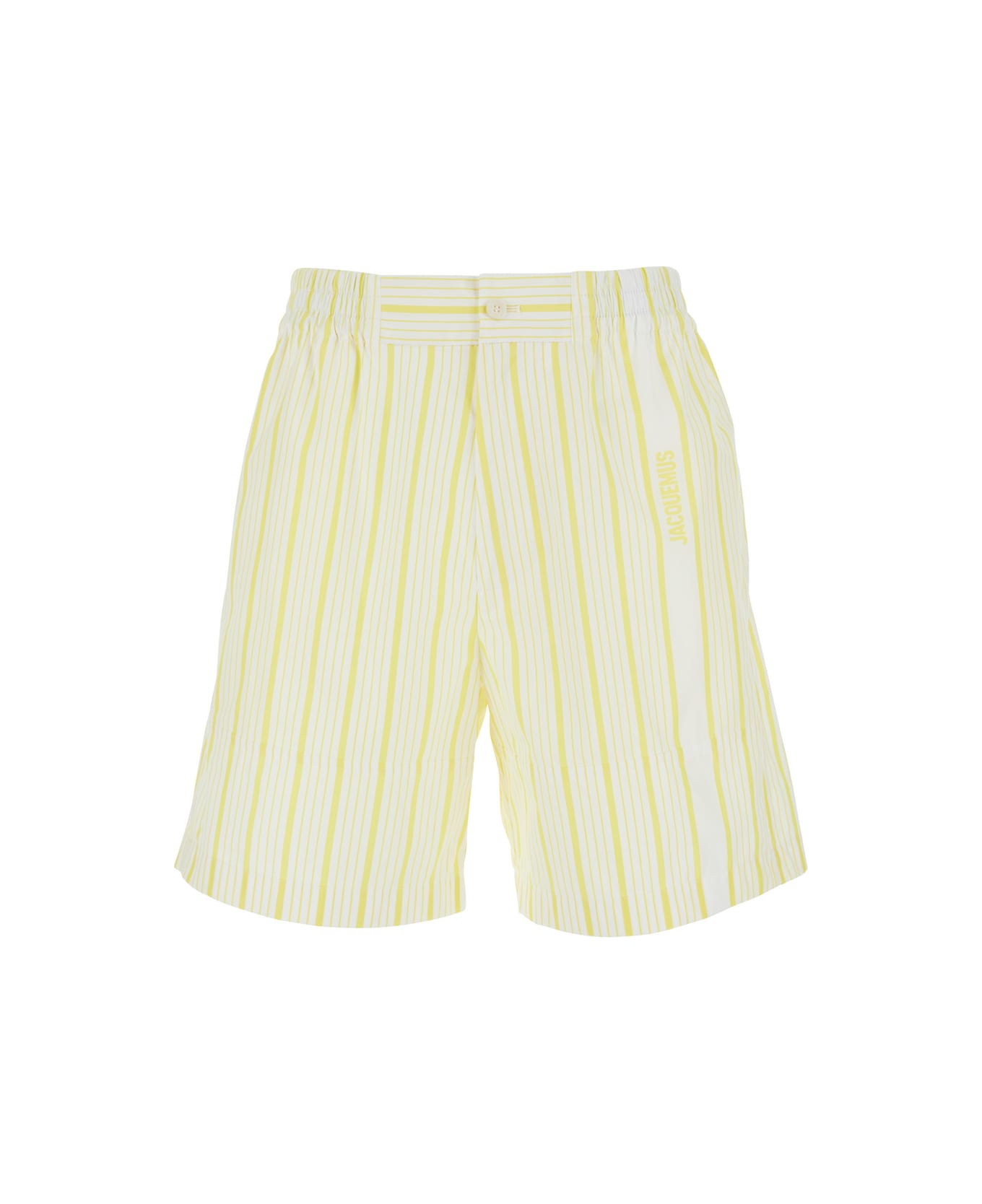 Jacquemus ìle Short Aloe
 White Shorts With Logo Lettering On The Front - White