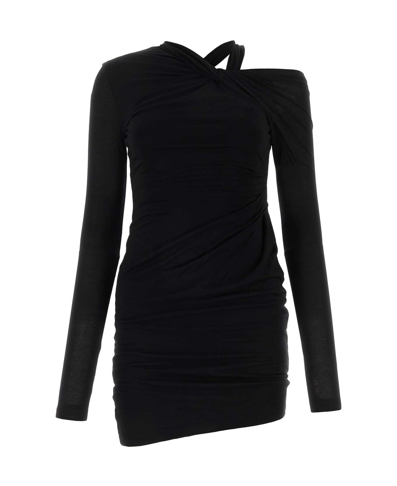 Helmut Lang Black Viscose Mini Dress - BLACK