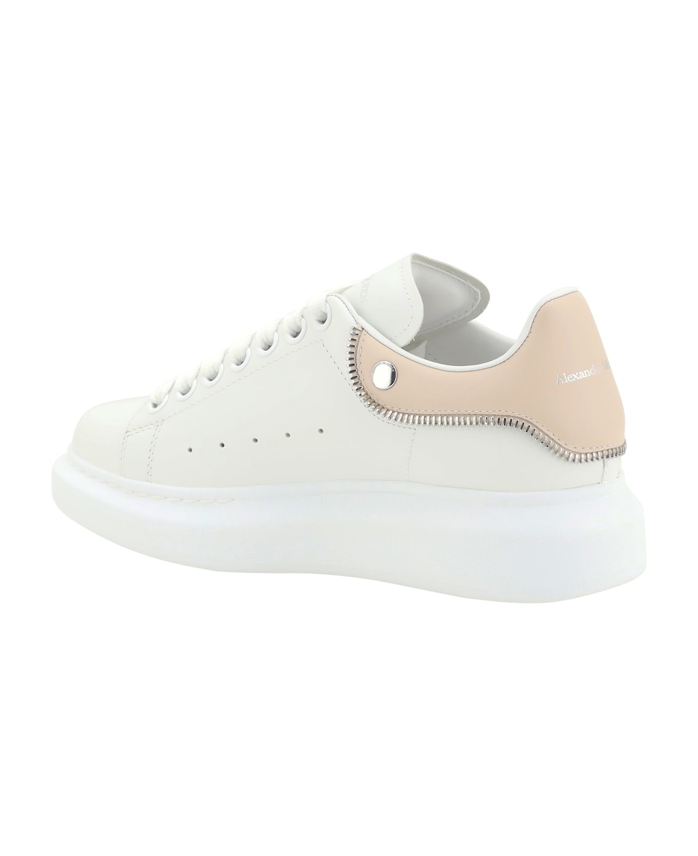 Alexander McQueen Leather Sneakers - White/oat/silver スニーカー