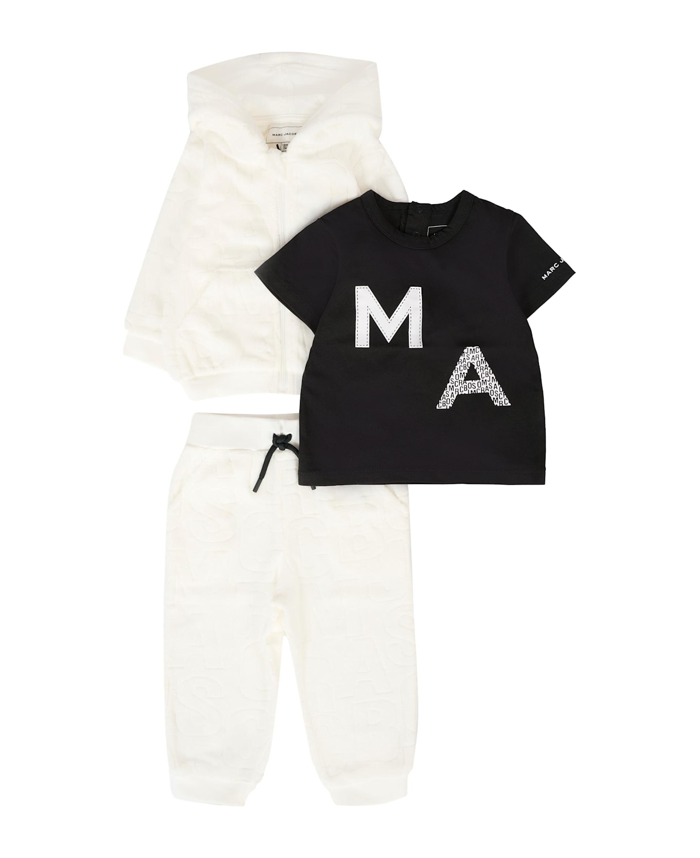 Marc Jacobs Ivory Suit For Babykids With Logo - Ivory