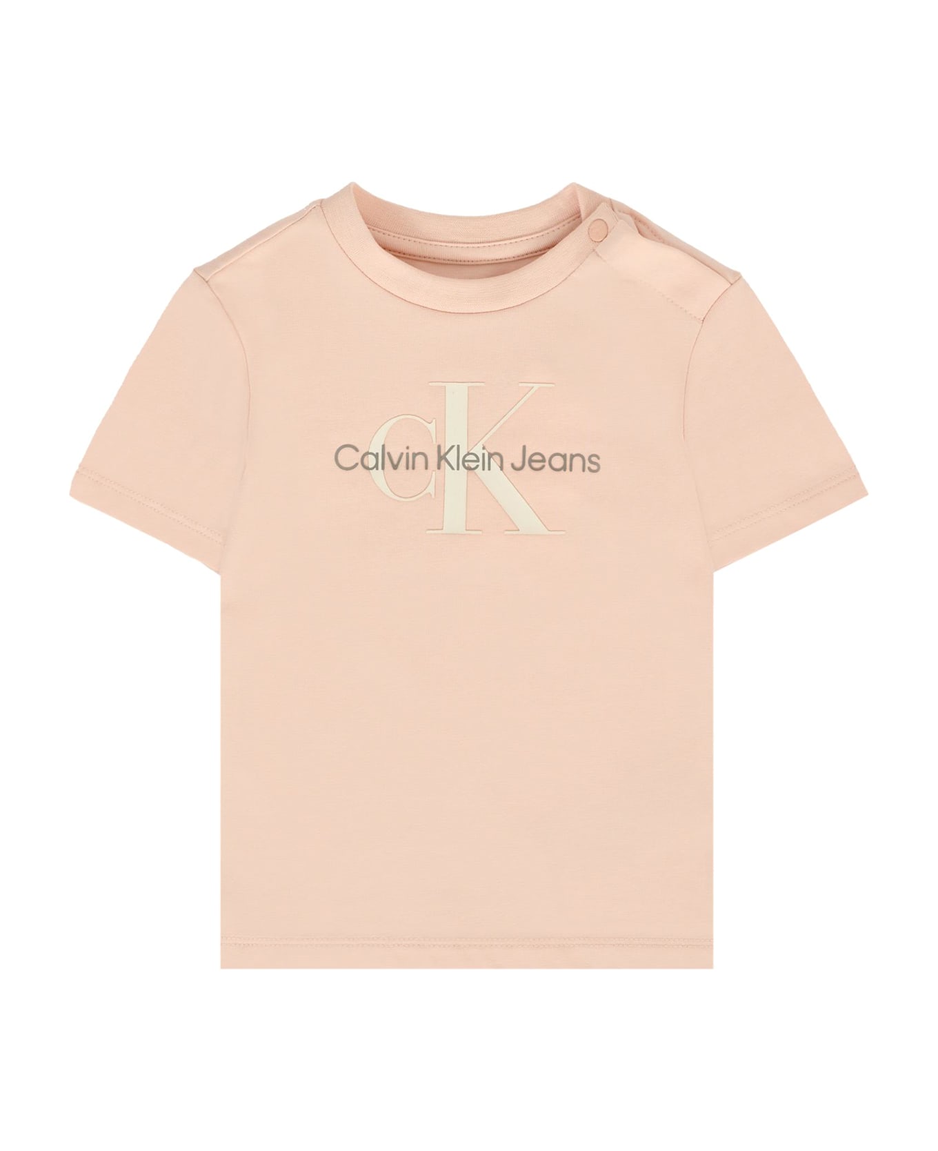 Calvin Klein Pink T-shirt For Baby Girl With Logo - Pink