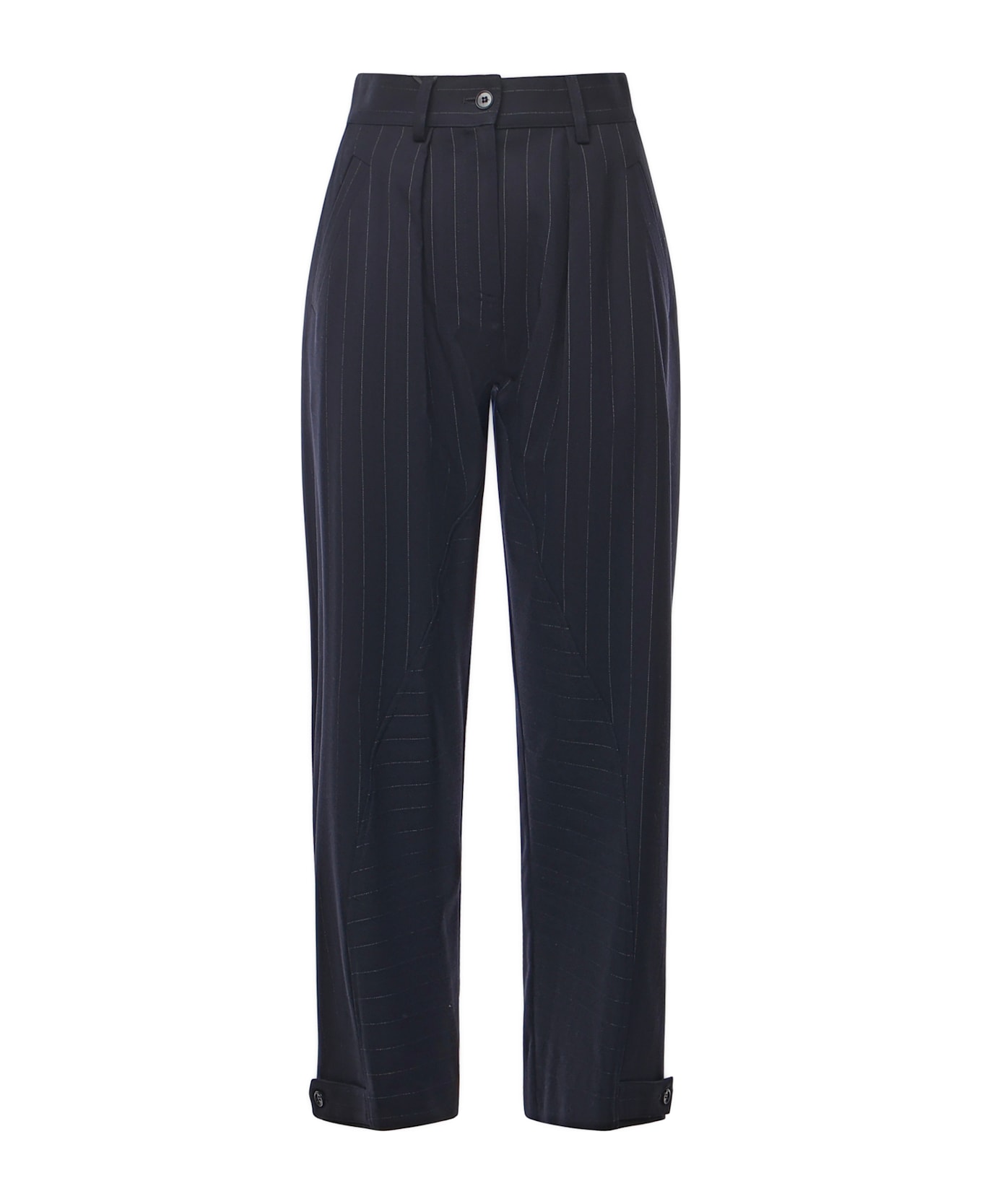 Pinko Pinstriped Wool Balloon Trousers - Blue ボトムス